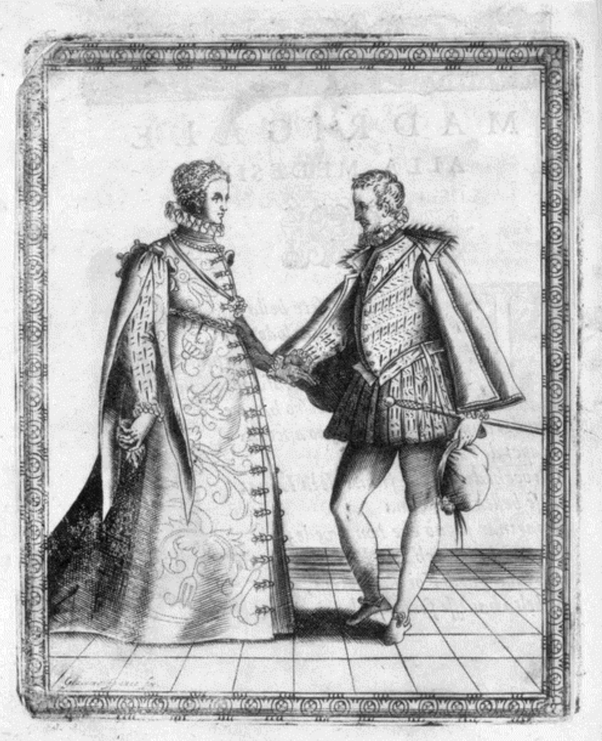Caroso — Dance Plate (plate 3) by Fabritio Caroso da Sermoneta