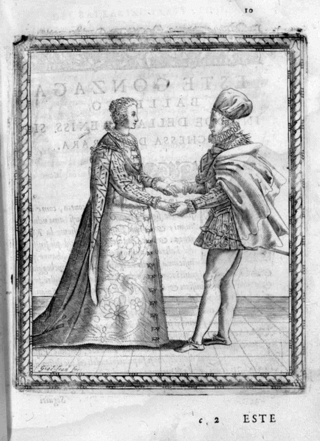 Caroso — Dance Plate (plate 4) by Fabritio Caroso da Sermoneta