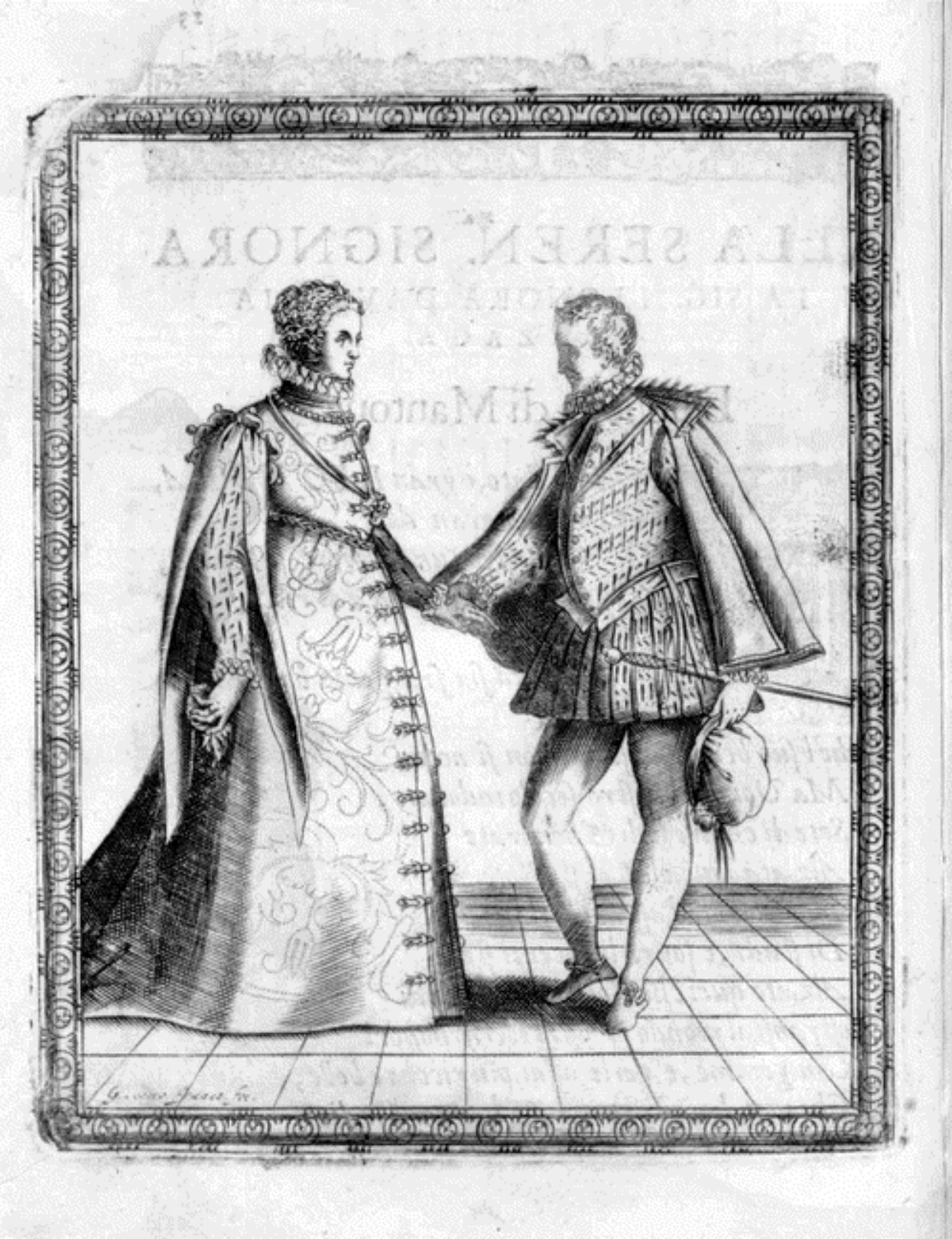 Caroso — Dance Plate (plate 5) by Fabritio Caroso da Sermoneta