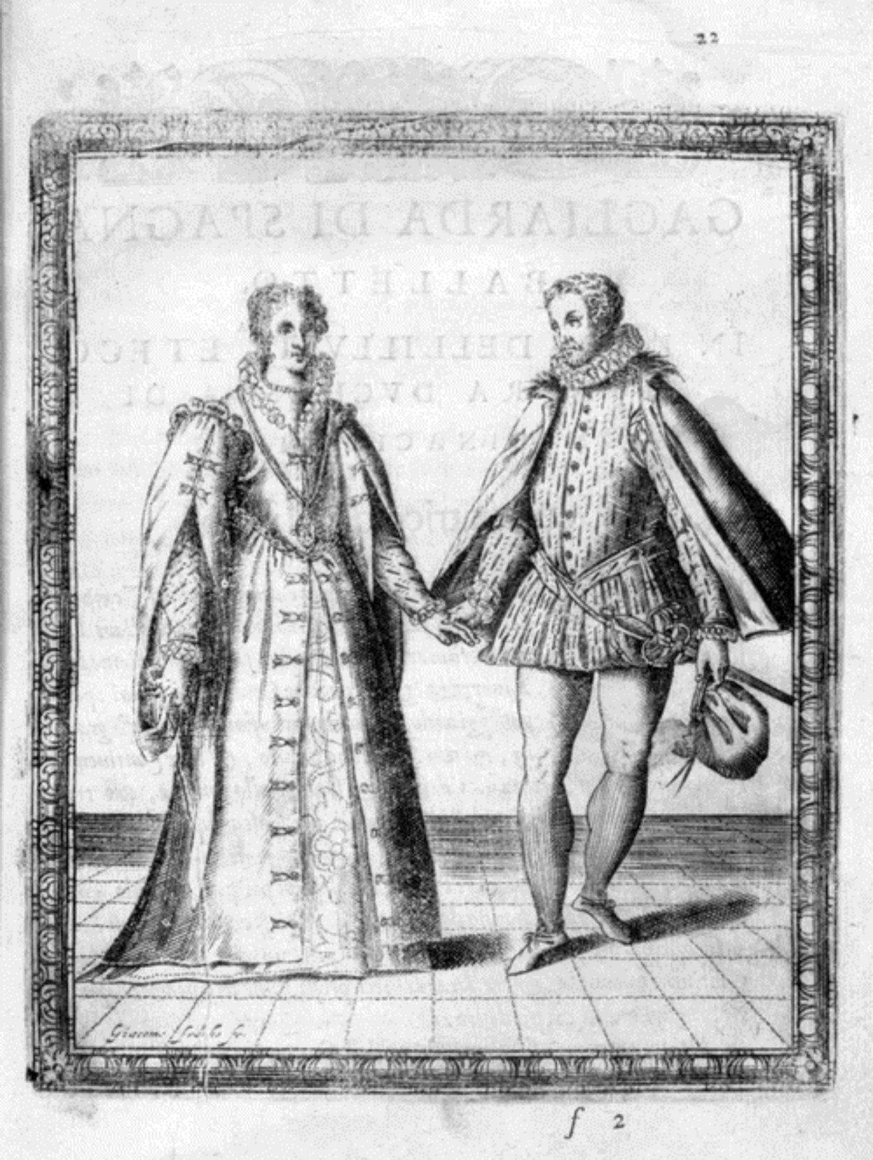 Caroso — Dance Plate (plate 8) by Fabritio Caroso da Sermoneta