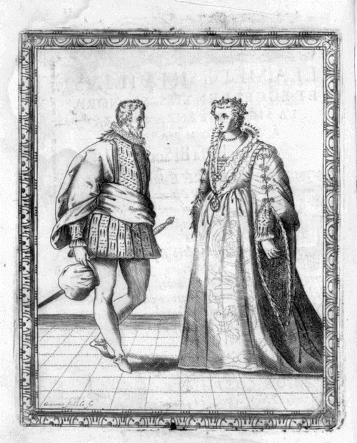 Caroso — Dance Plate (plate 9) by Fabritio Caroso da Sermoneta