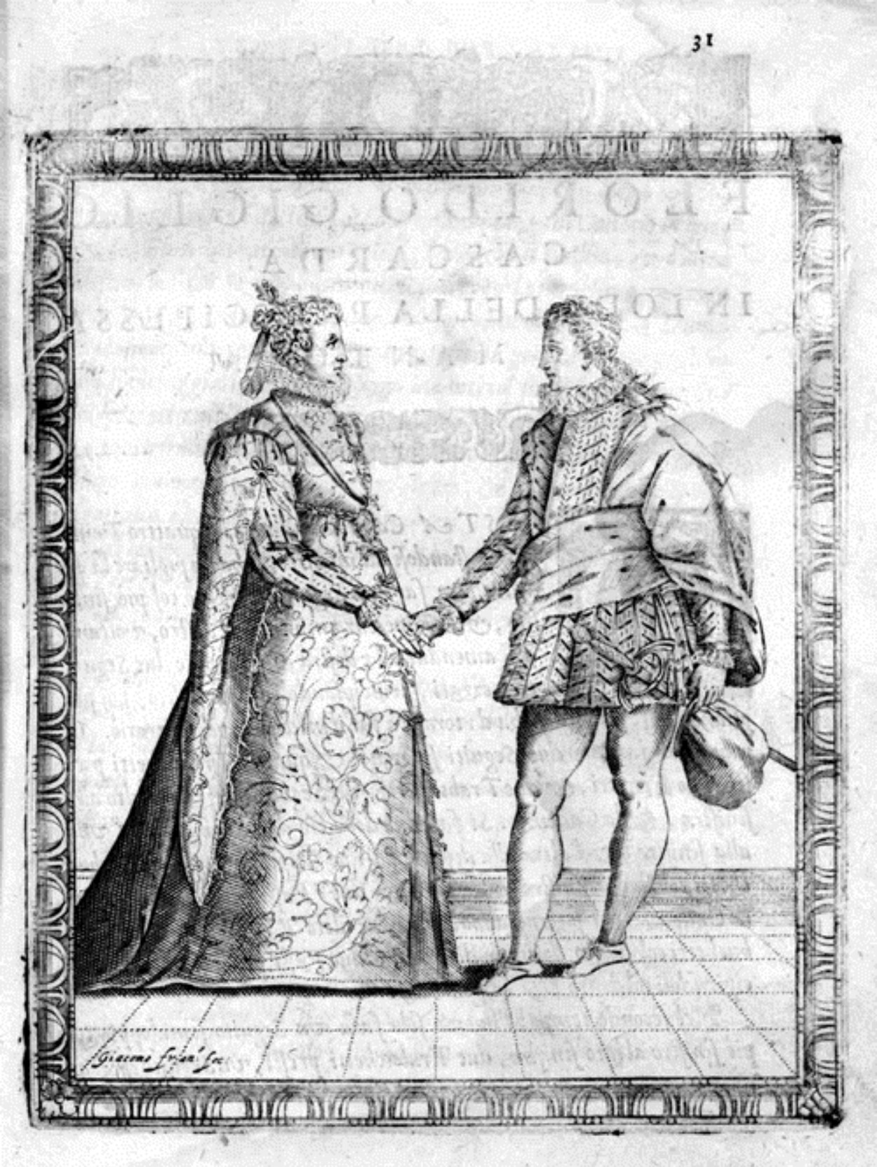 Caroso — Dance Plate (plate 11) by Fabritio Caroso da Sermoneta