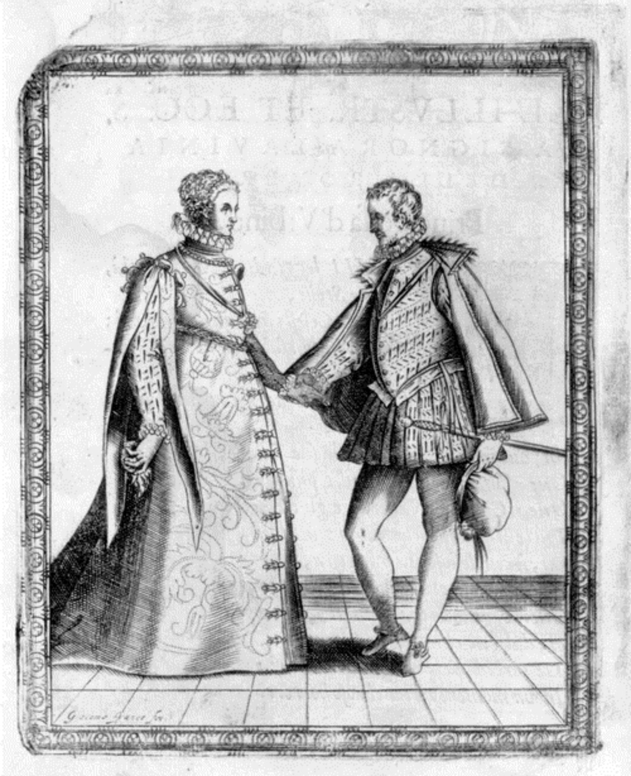 Caroso — Dance Plate (plate 12) by Fabritio Caroso da Sermoneta