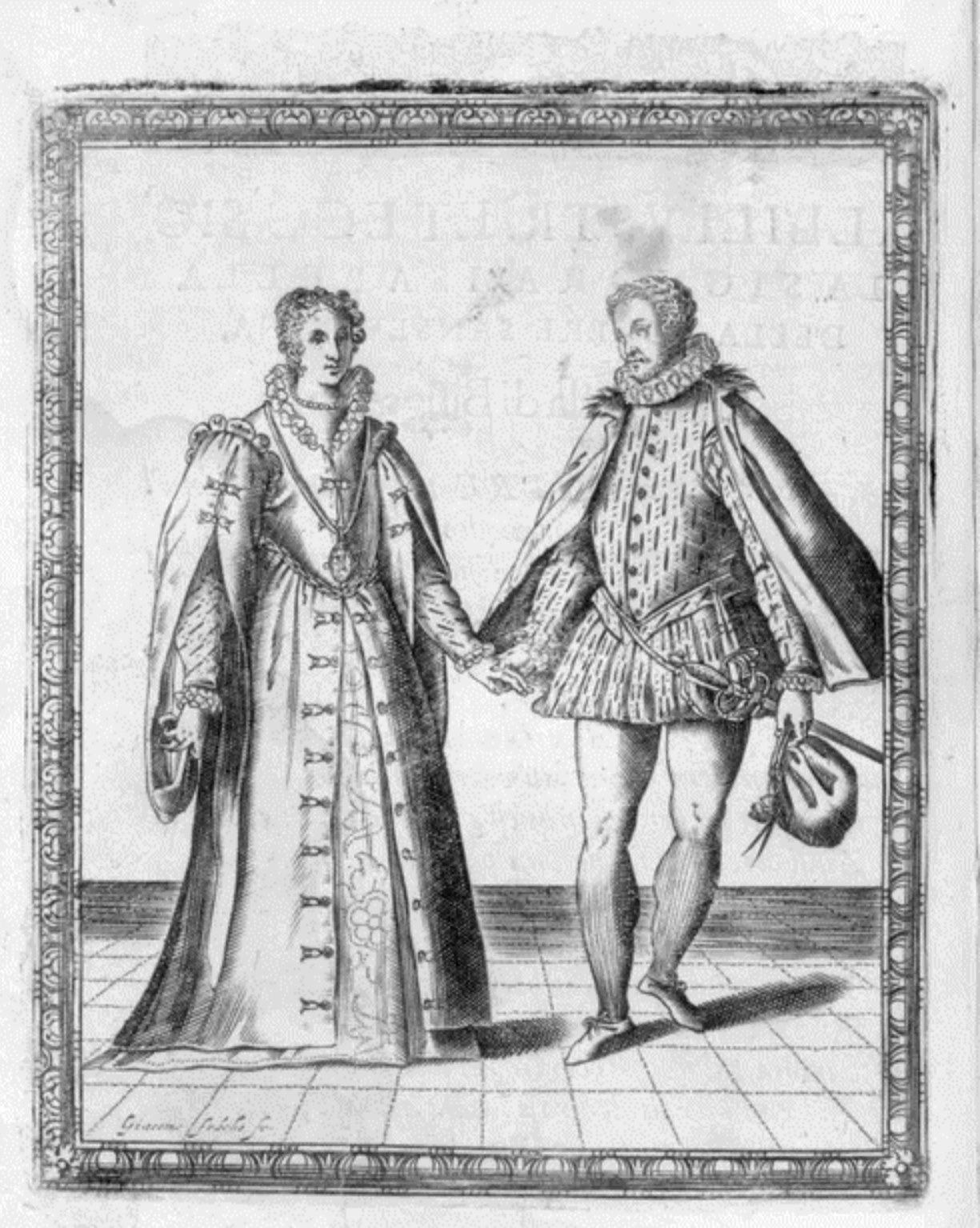 Caroso — Dance Plate (plate 13) by Fabritio Caroso da Sermoneta