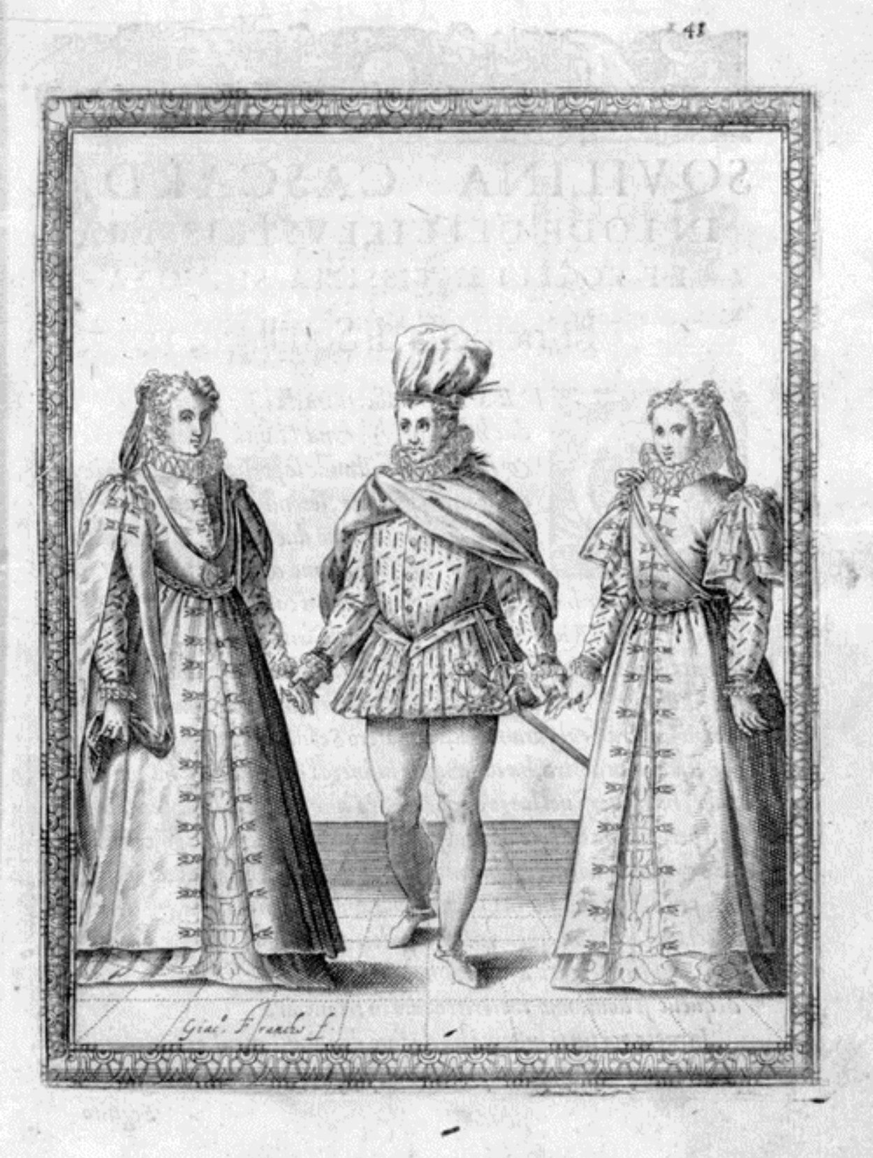 Caroso — Dance Plate (plate 15) by Fabritio Caroso da Sermoneta