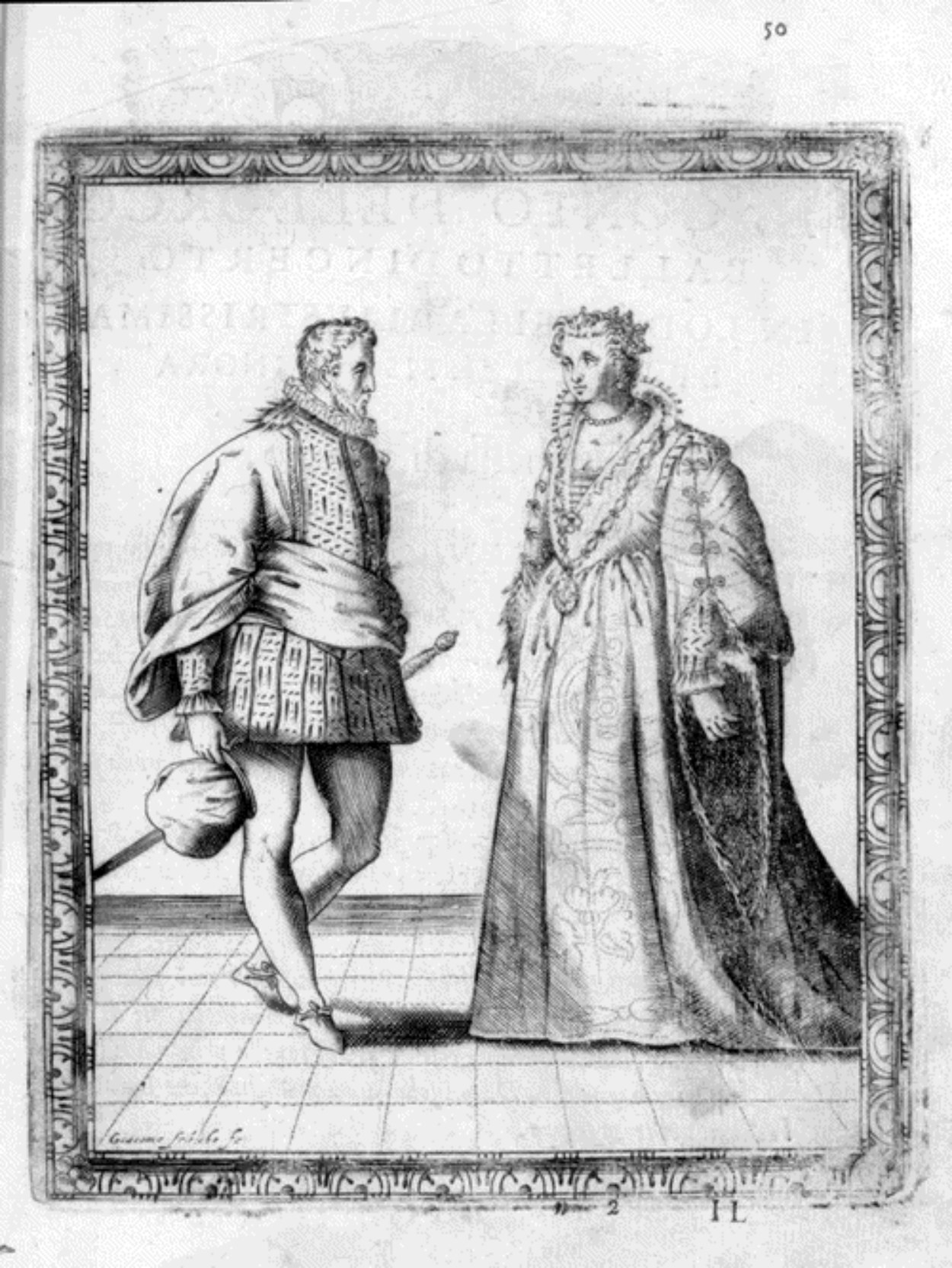 Caroso — Dance Plate (plate 17) by Fabritio Caroso da Sermoneta