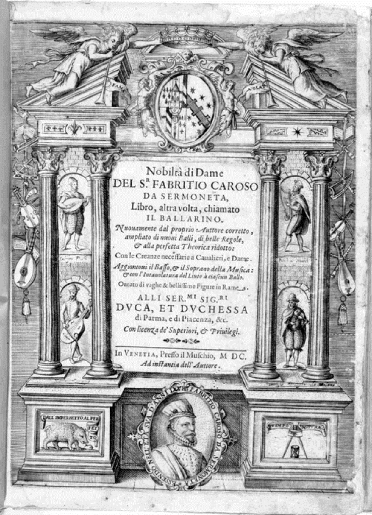 Caroso Nobiltà — Title Page (plate 1) by Fabritio Caroso da Sermoneta