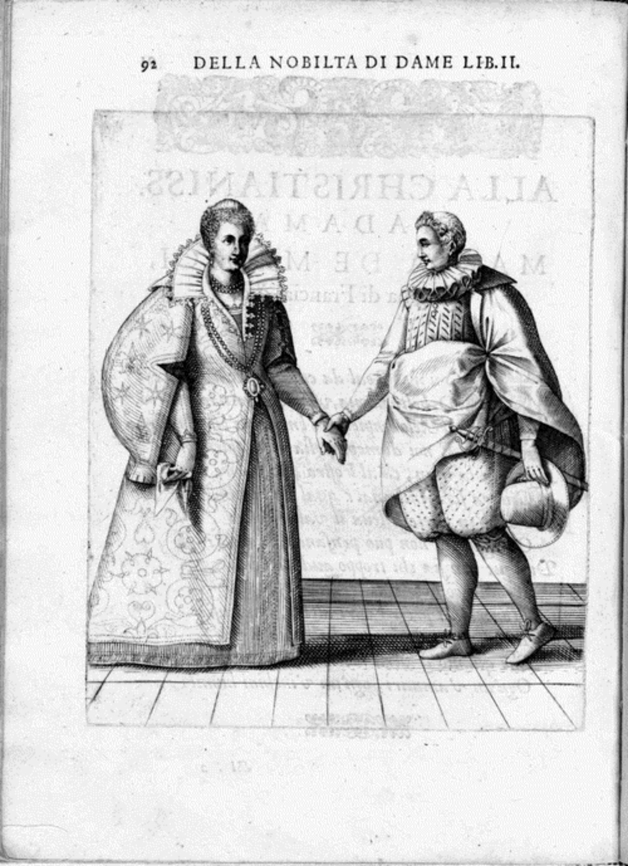 Caroso Nobiltà — Dance Plate (plate 3) by Fabritio Caroso da Sermoneta