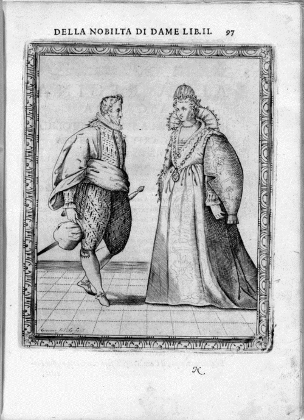 Caroso Nobiltà — Dance Plate (plate 4) by Fabritio Caroso da Sermoneta