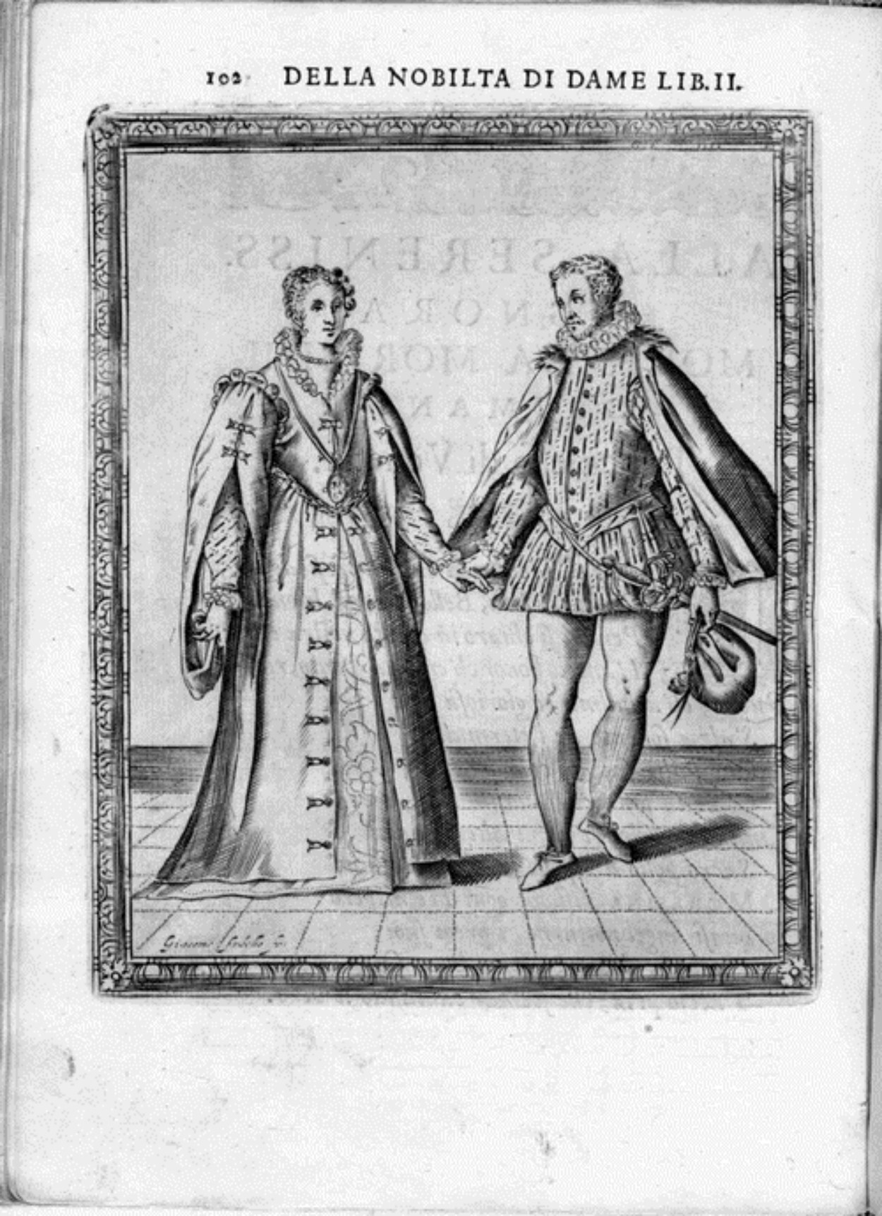 Caroso Nobiltà — Dance Plate (plate 5) by Fabritio Caroso da Sermoneta