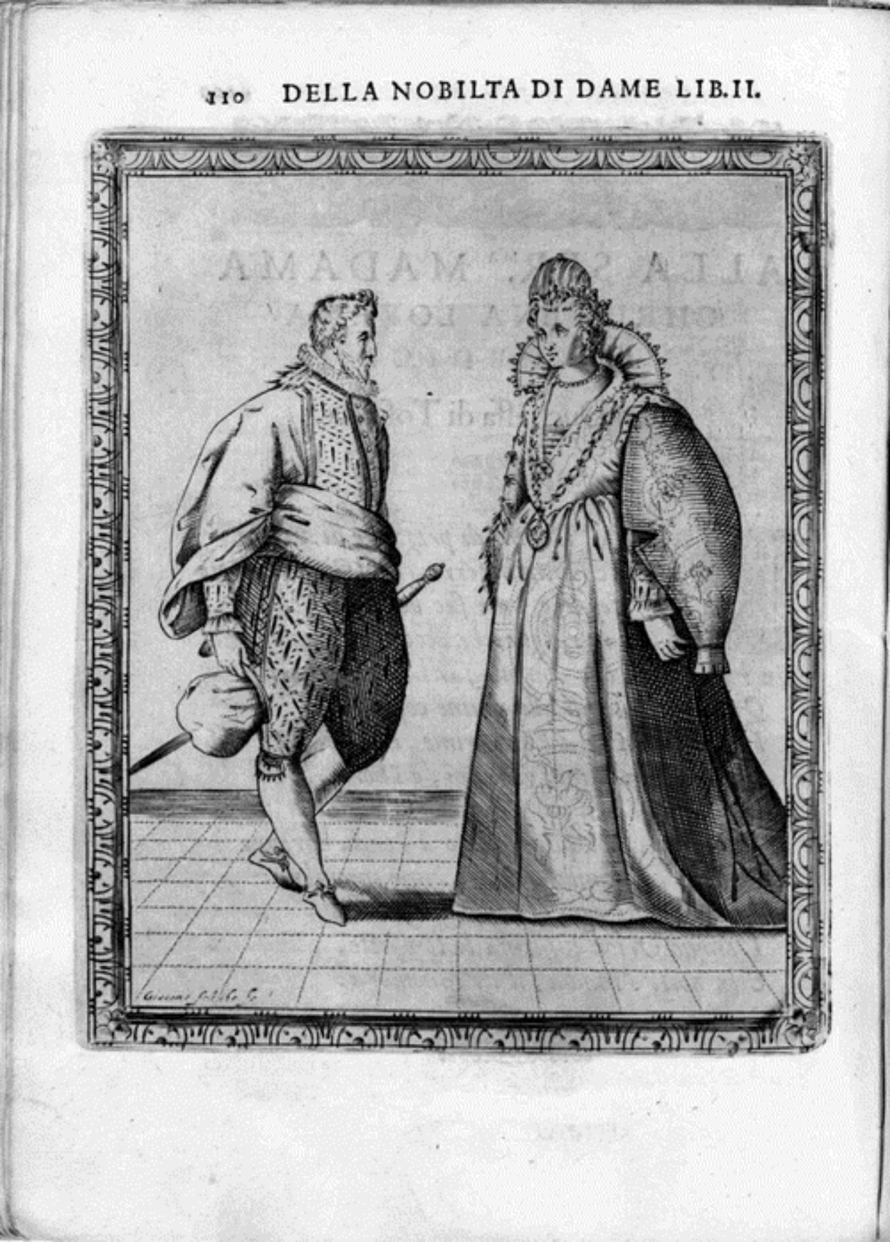 Caroso Nobiltà — Dance Plate (plate 6) by Fabritio Caroso da Sermoneta