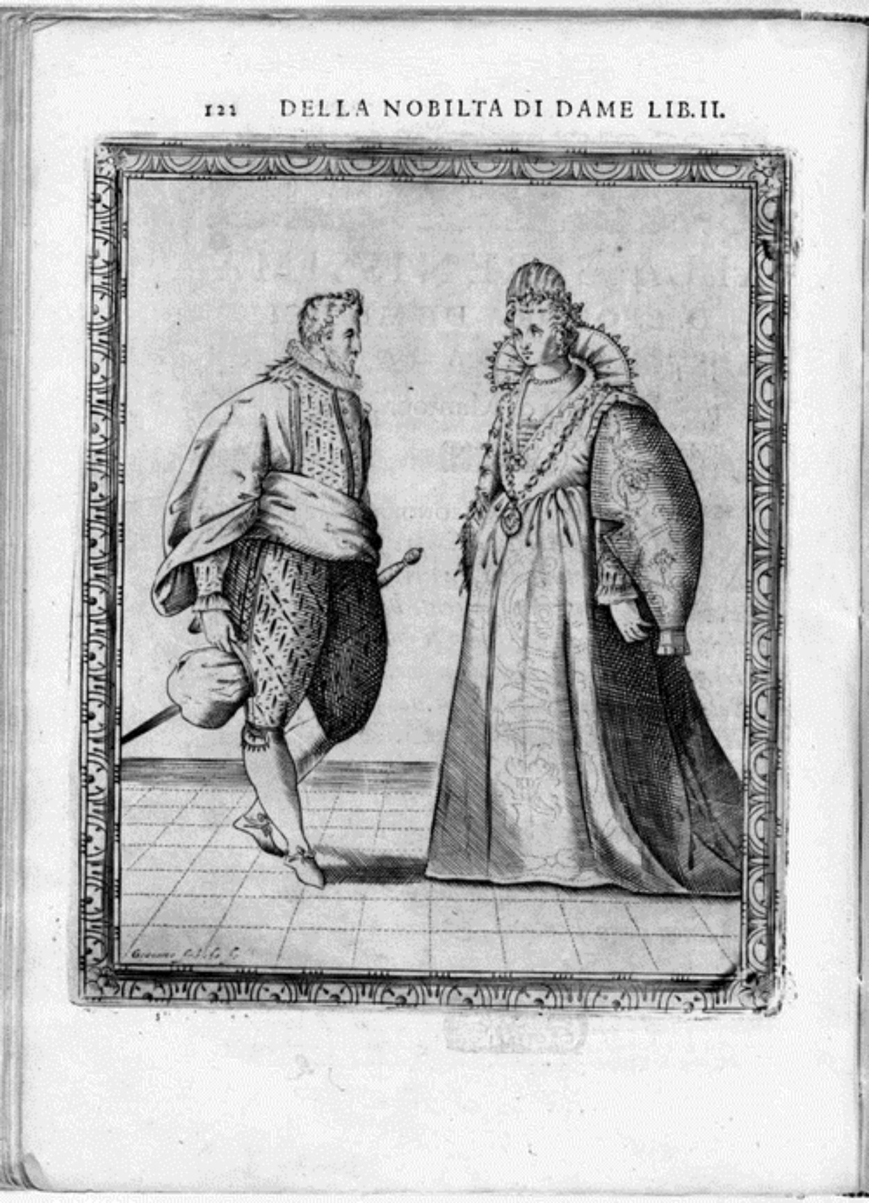 Caroso Nobiltà — Dance Plate (plate 7) by Fabritio Caroso da Sermoneta