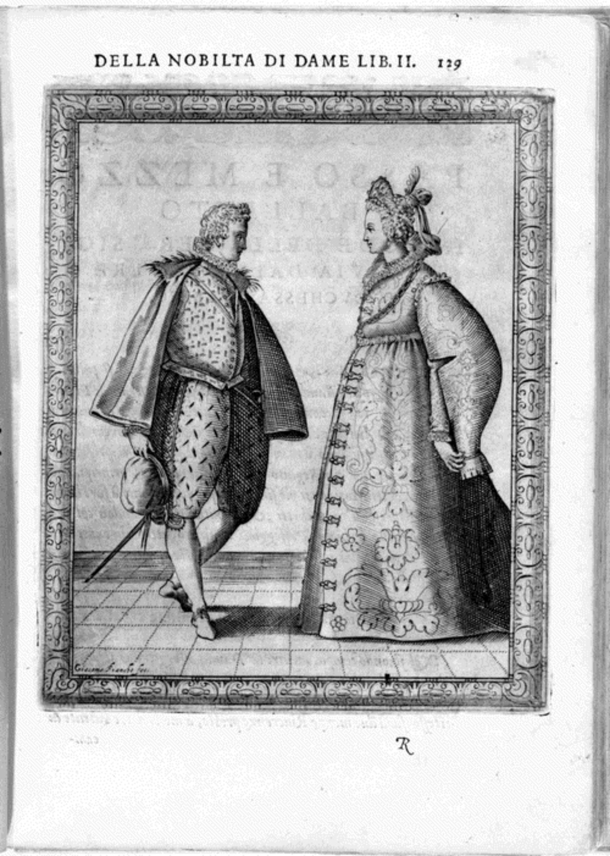 Caroso Nobiltà — Dance Plate (plate 8) by Fabritio Caroso da Sermoneta
