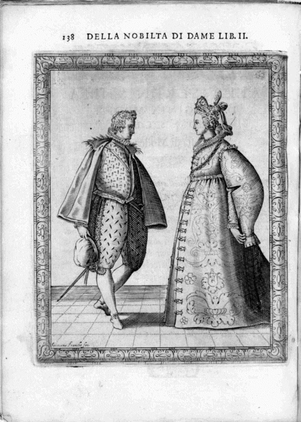 Caroso Nobiltà — Dance Plate (plate 9) by Fabritio Caroso da Sermoneta