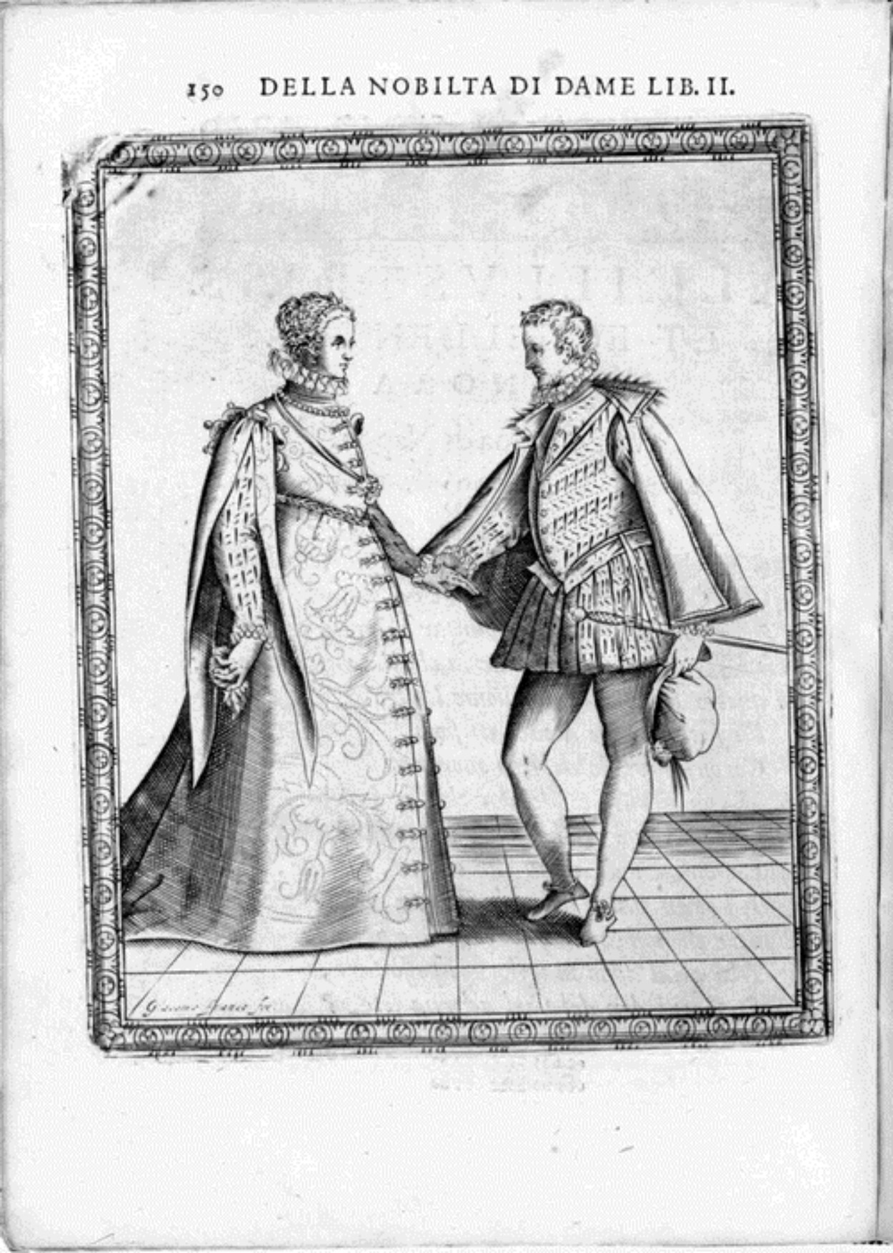 Caroso Nobiltà — Dance Plate (plate 10) by Fabritio Caroso da Sermoneta