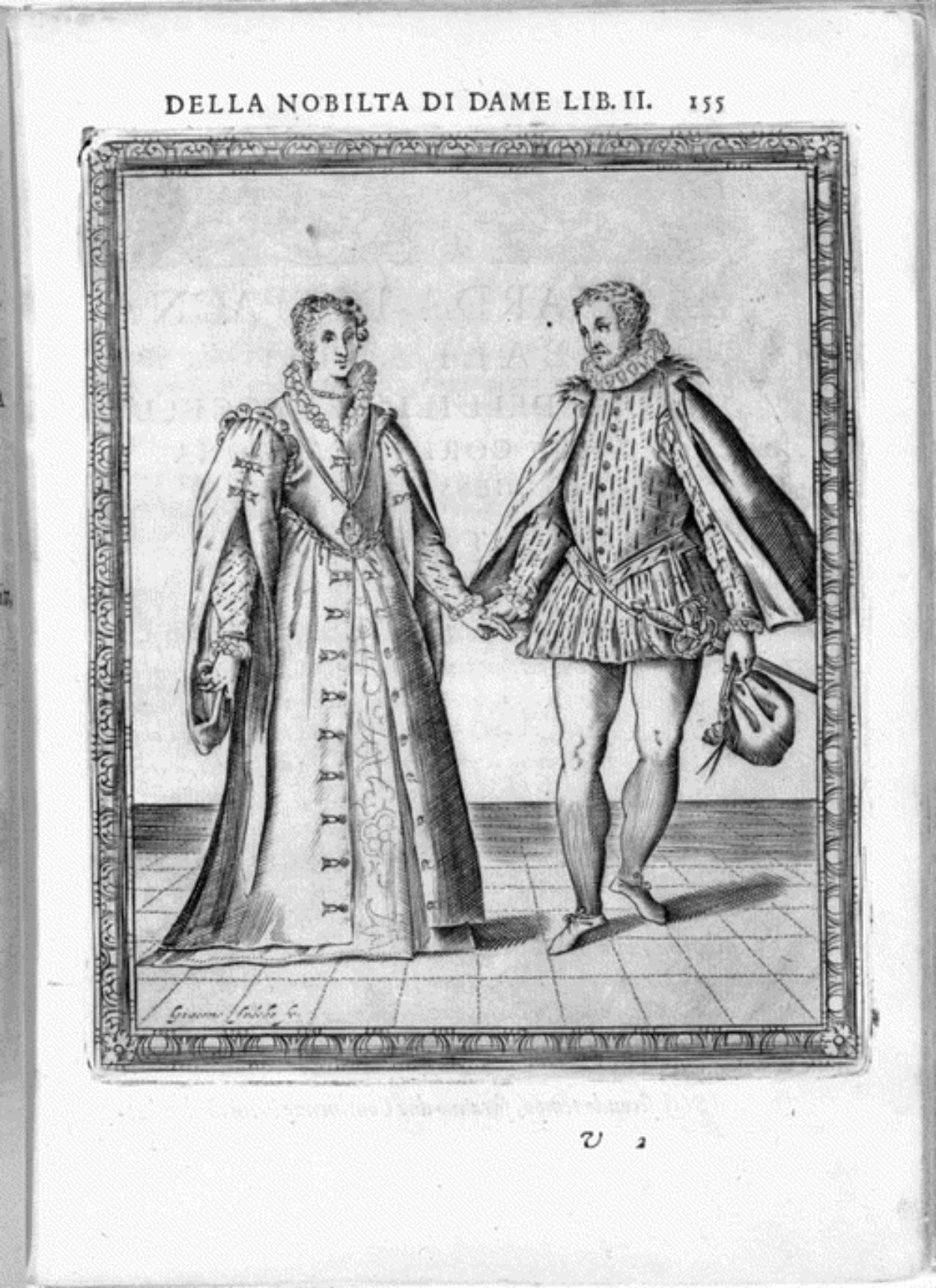 Caroso Nobiltà — Dance Plate (plate 11) by Fabritio Caroso da Sermoneta