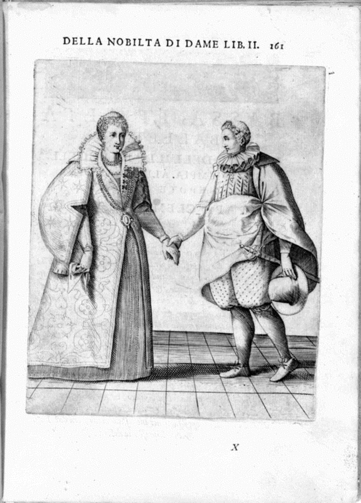 Caroso Nobiltà — Dance Plate (plate 12) by Fabritio Caroso da Sermoneta