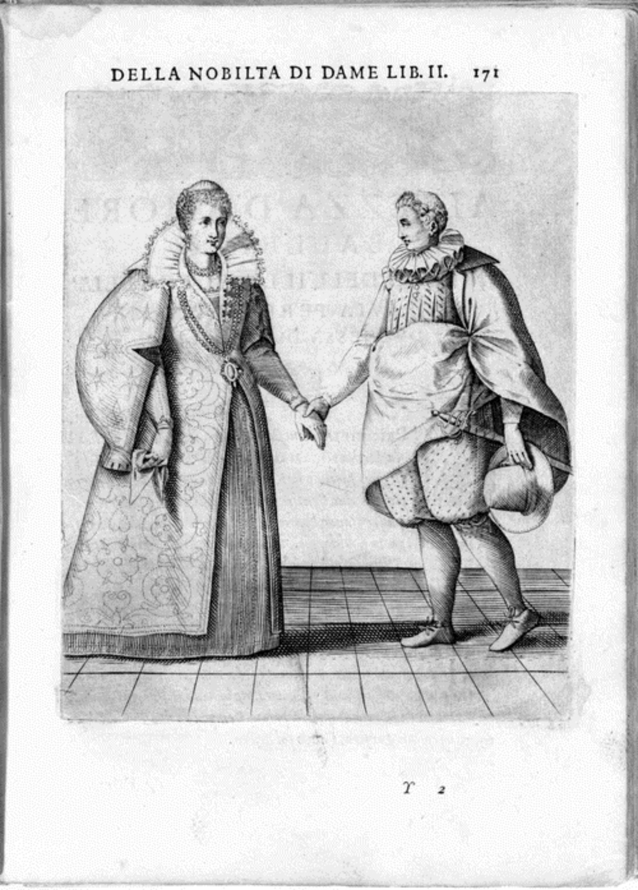 Caroso Nobiltà — Dance Plate (plate 13) by Fabritio Caroso da Sermoneta