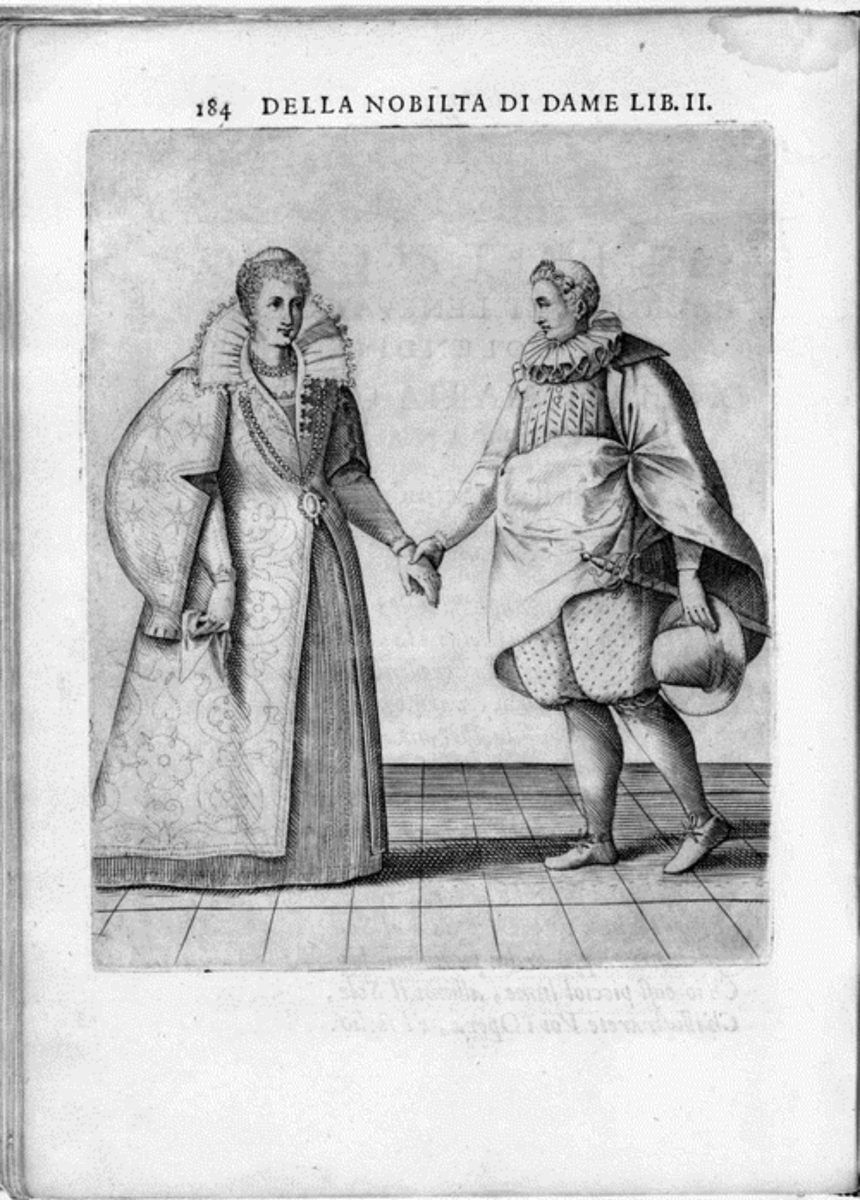 Caroso Nobiltà — Dance Plate (plate 15) by Fabritio Caroso da Sermoneta