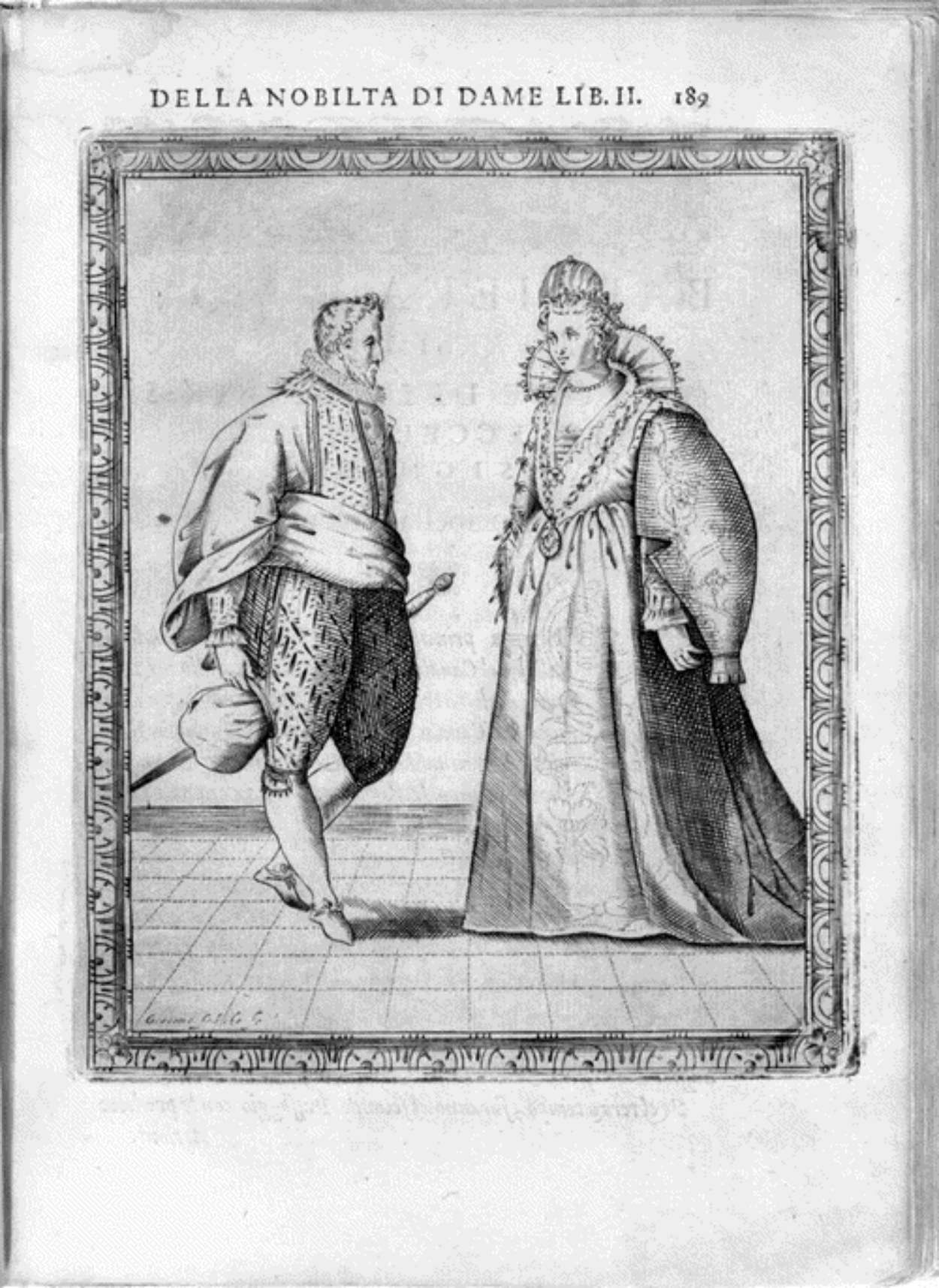 Caroso Nobiltà — Dance Plate (plate 16) by Fabritio Caroso da Sermoneta