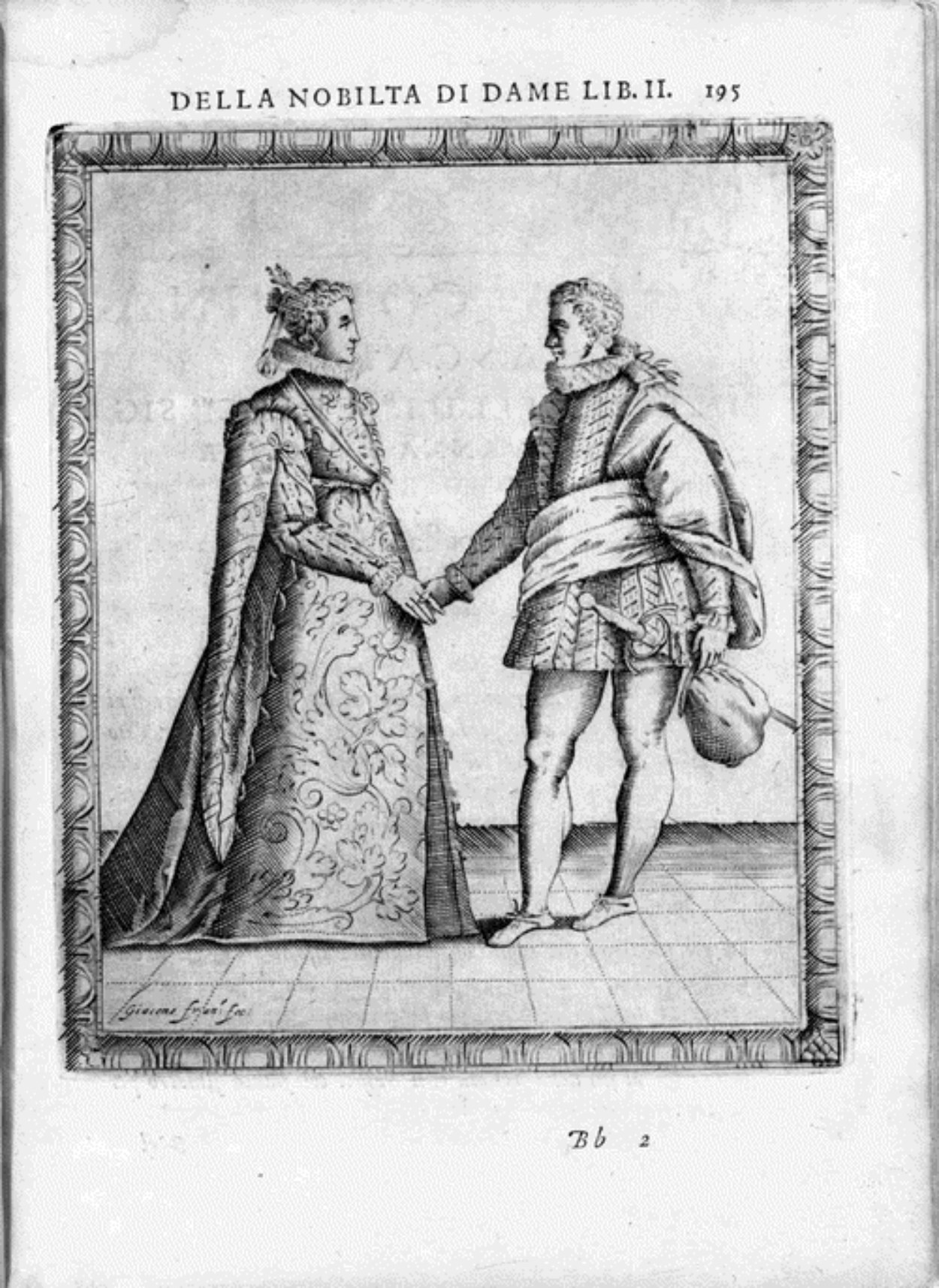 Caroso Nobiltà — Dance Plate (plate 17) by Fabritio Caroso da Sermoneta