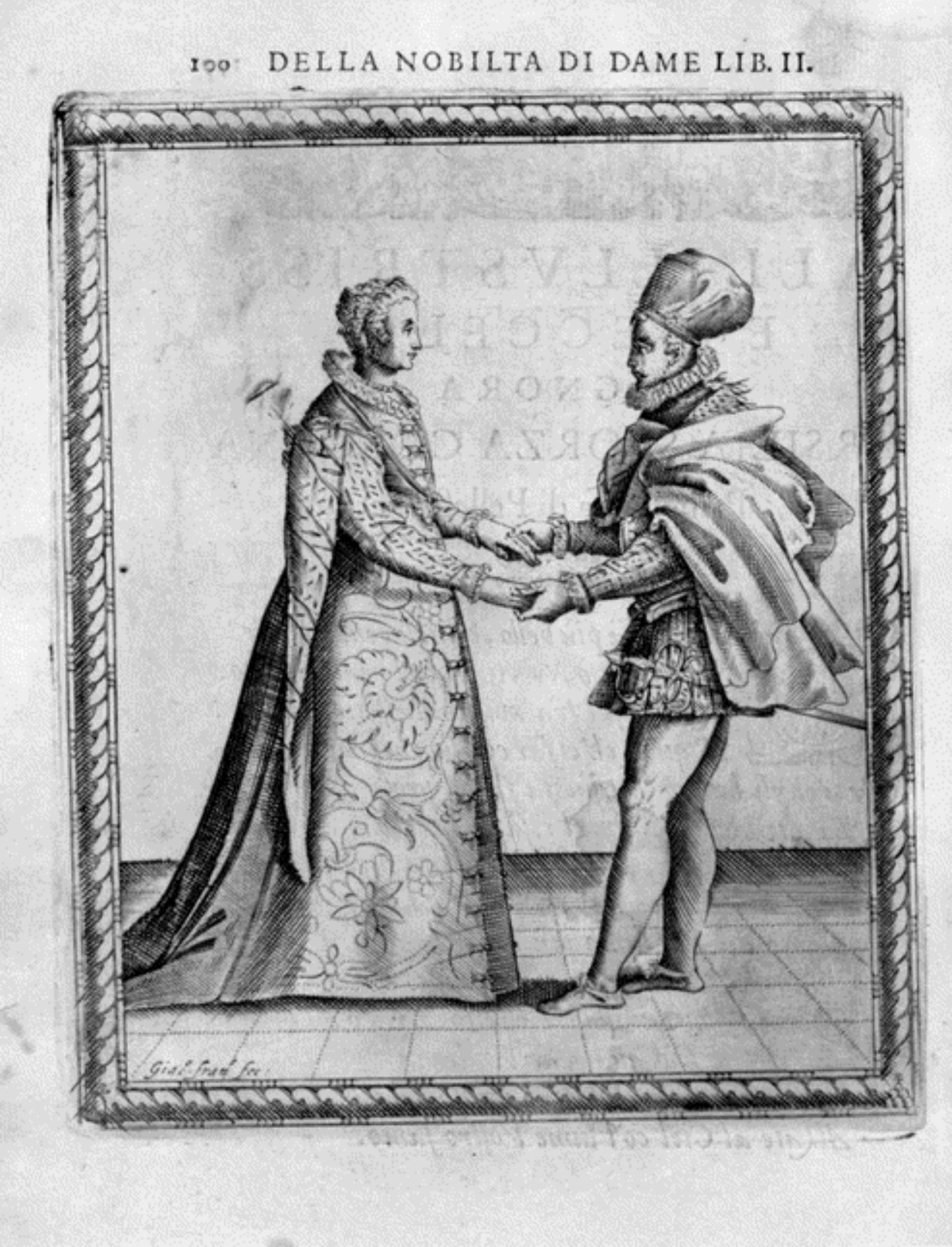 Caroso Nobiltà — Dance Plate (plate 18) by Fabritio Caroso da Sermoneta
