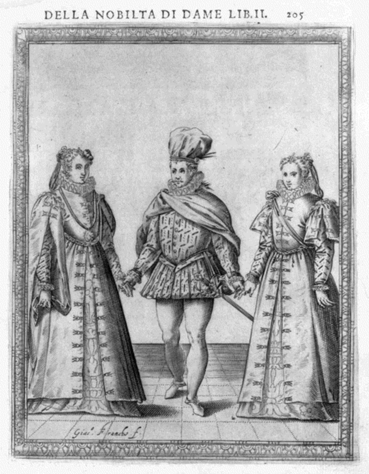 Caroso Nobiltà — Dance Plate (plate 19) by Fabritio Caroso da Sermoneta