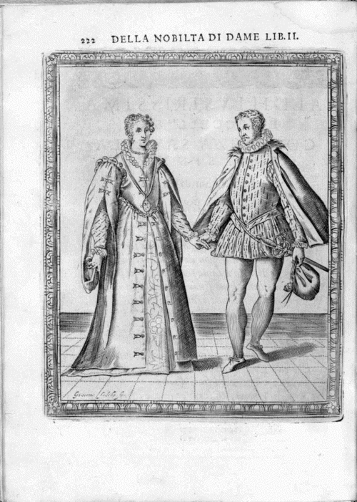 Caroso Nobiltà — Dance Plate (plate 22) by Fabritio Caroso da Sermoneta
