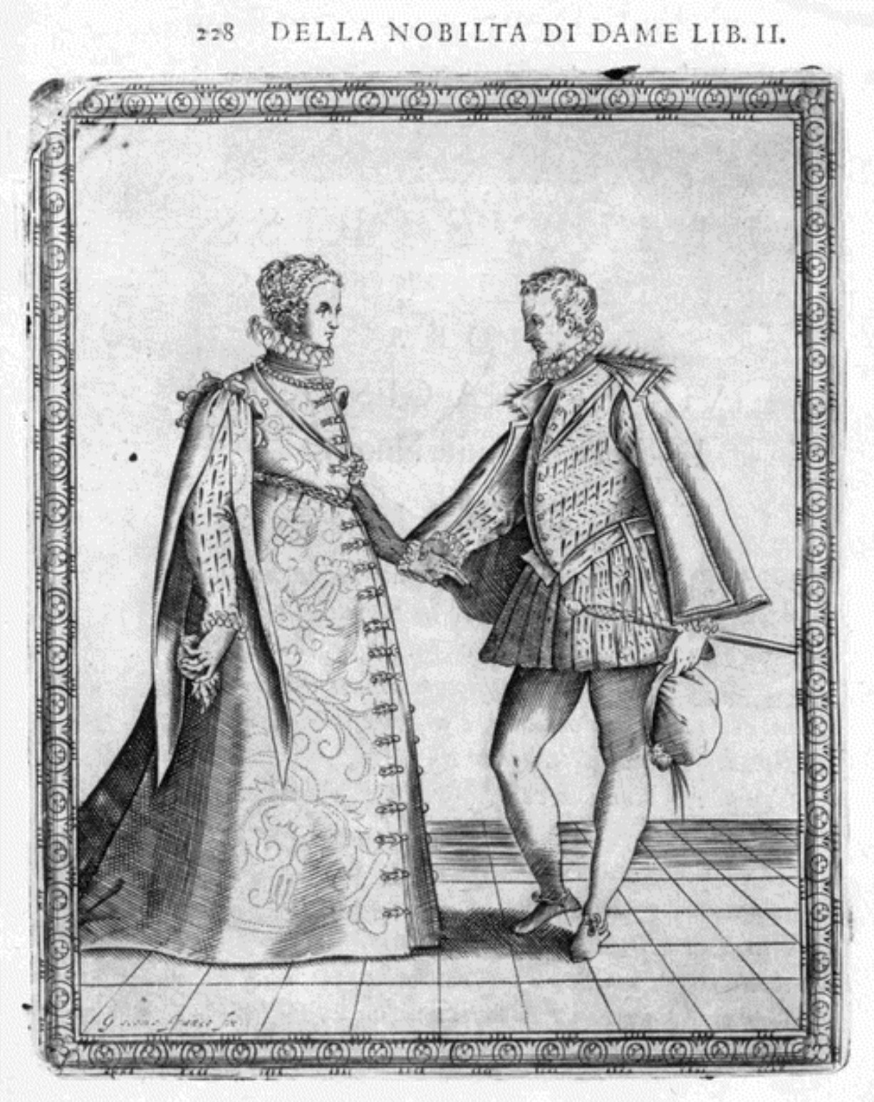 Caroso Nobiltà — Dance Plate (plate 23) by Fabritio Caroso da Sermoneta