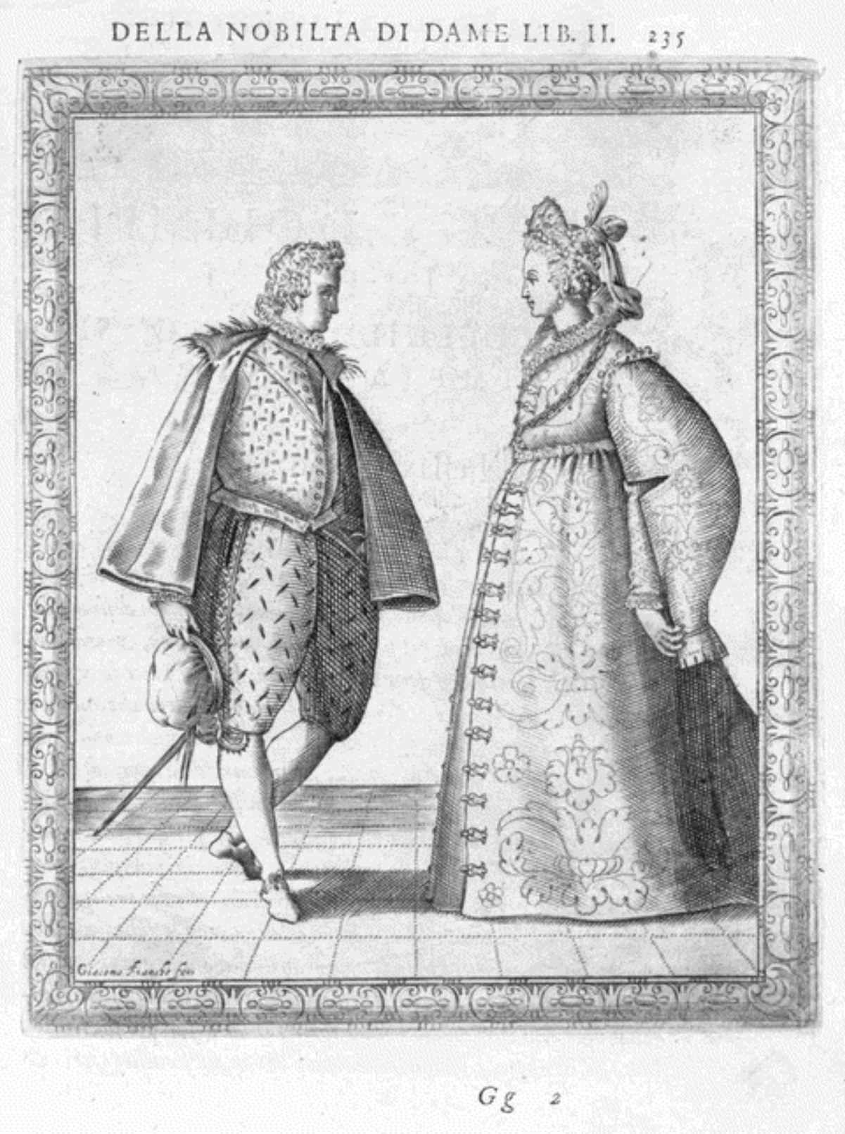 Caroso Nobiltà — Dance Plate (plate 24) by Fabritio Caroso da Sermoneta
