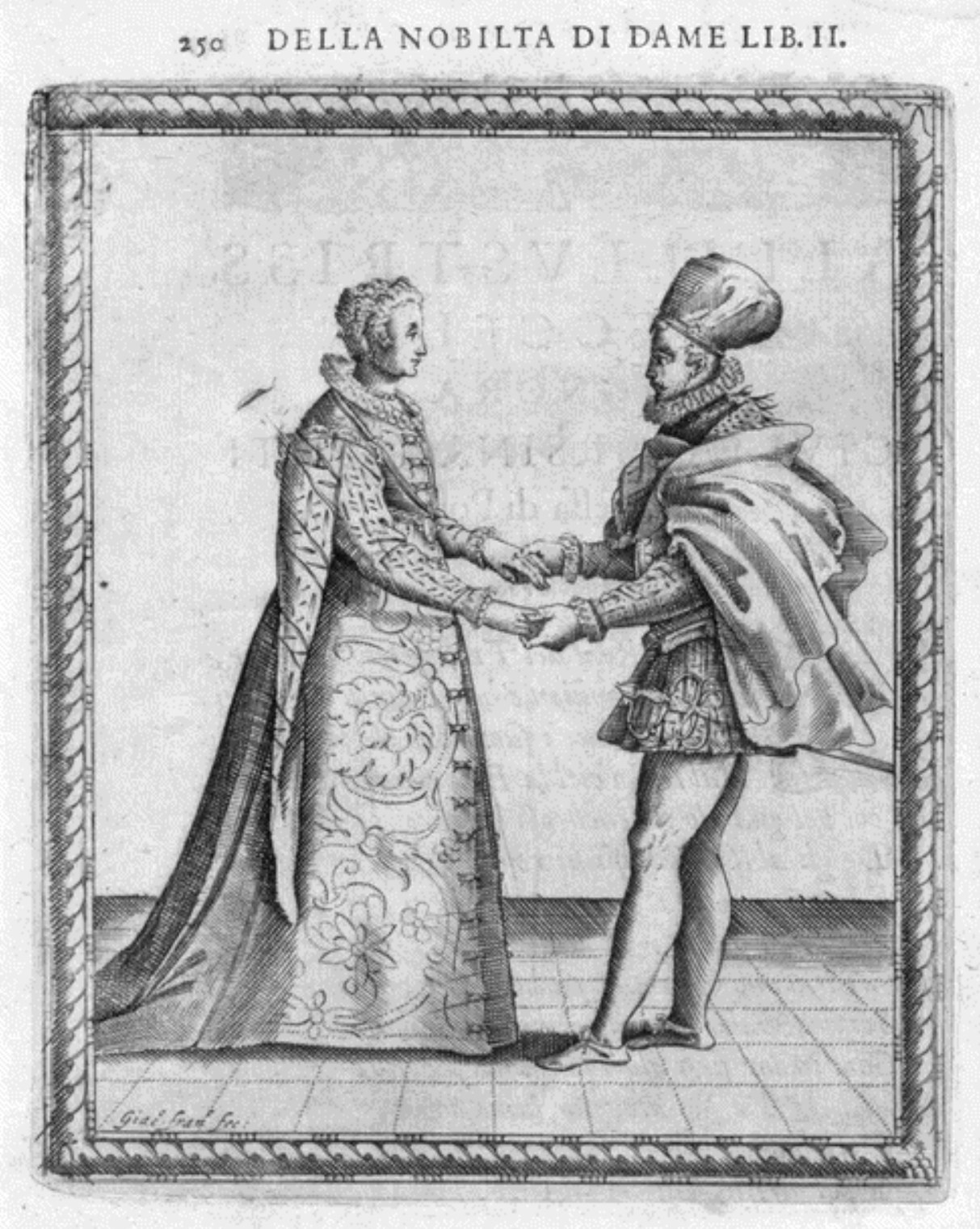Caroso Nobiltà — Dance Plate (plate 27) by Fabritio Caroso da Sermoneta