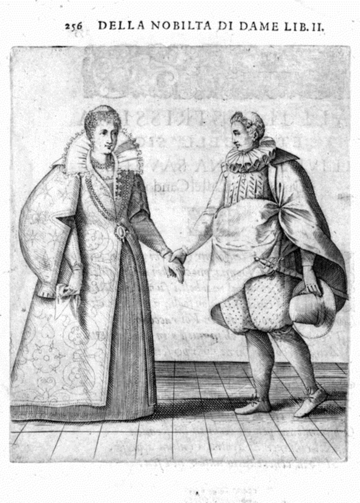 Caroso Nobiltà — Dance Plate (plate 28) by Fabritio Caroso da Sermoneta