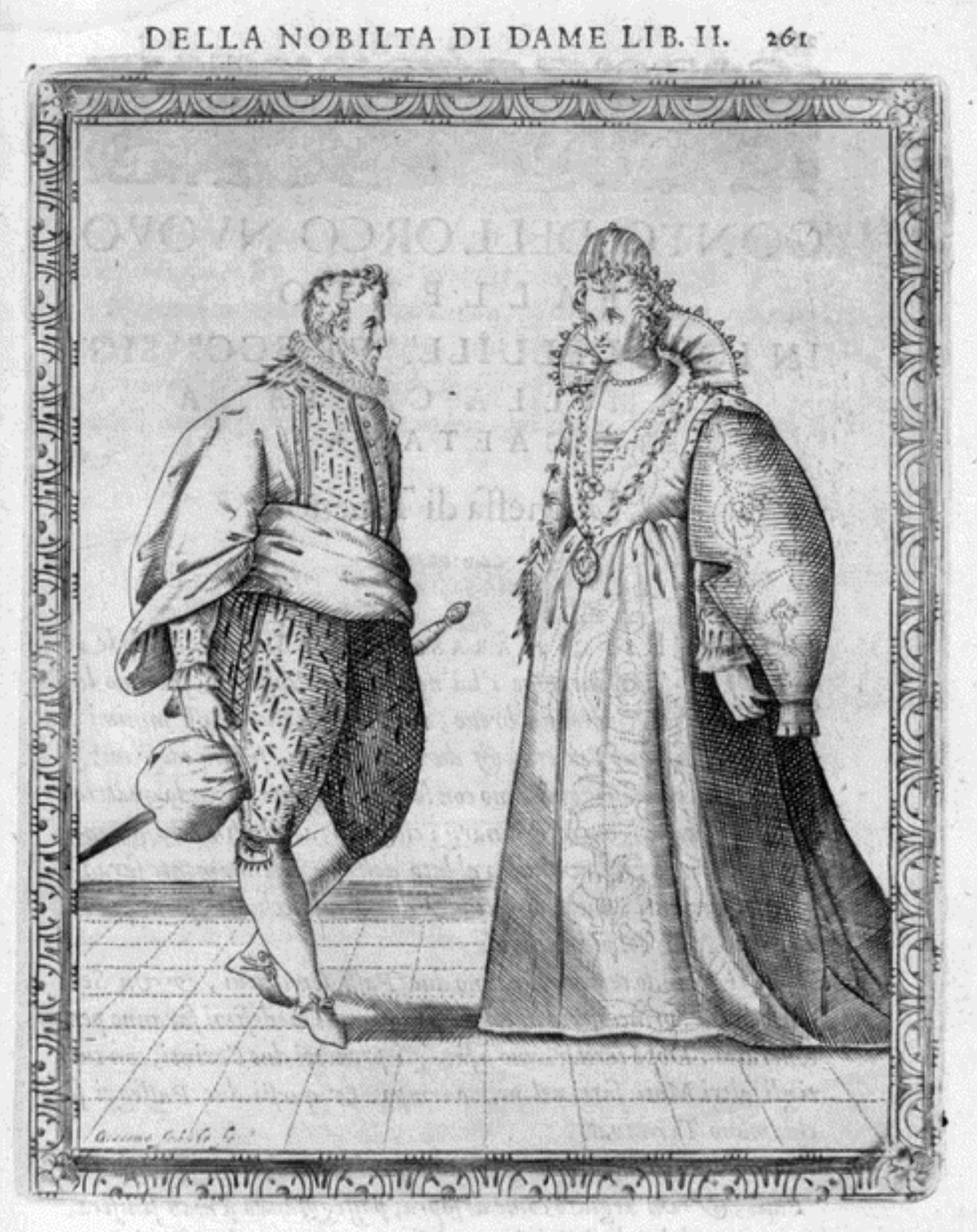 Caroso Nobiltà — Dance Plate (plate 29) by Fabritio Caroso da Sermoneta