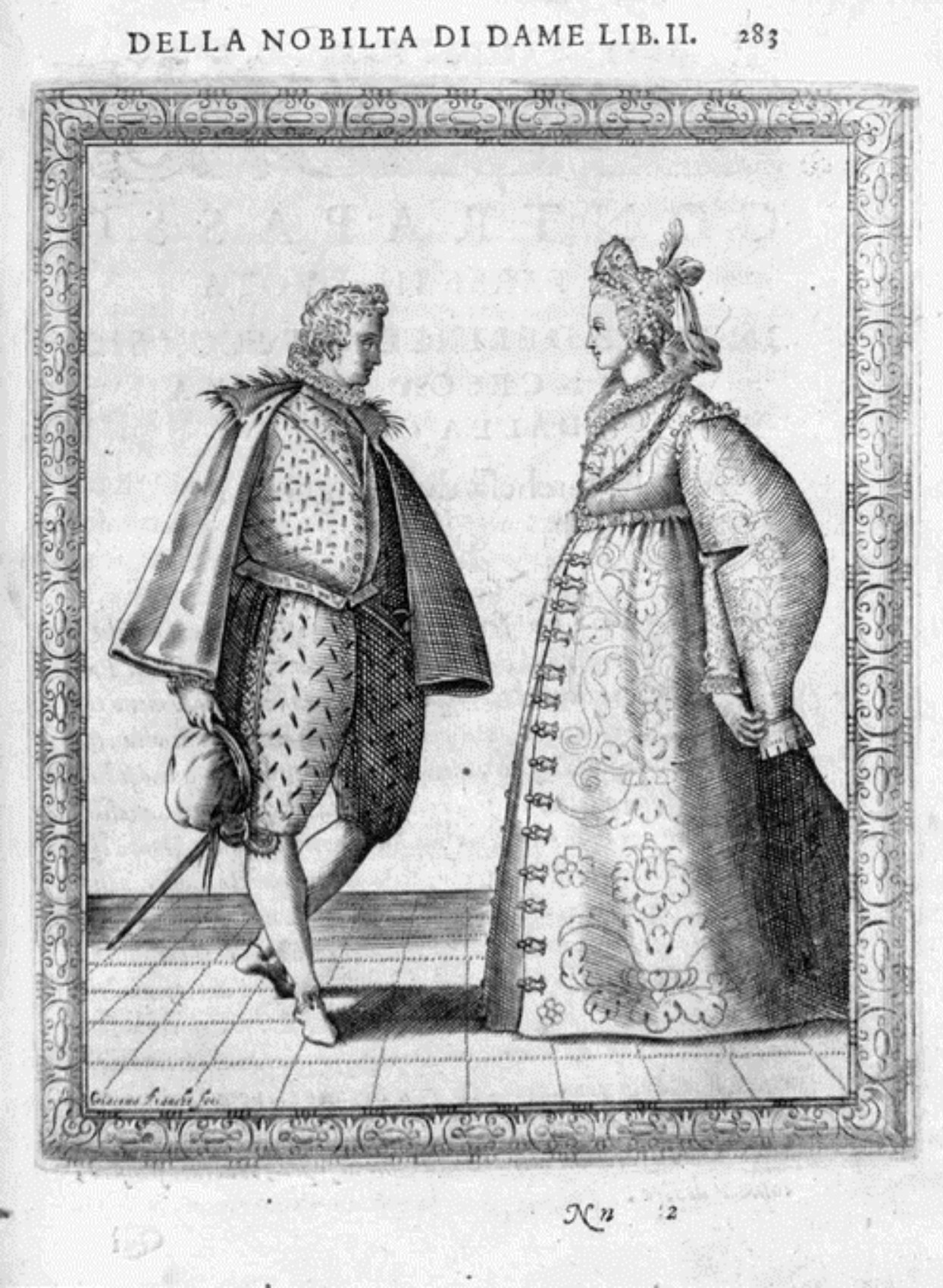 Caroso Nobiltà — Dance Plate (plate 33) by Fabritio Caroso da Sermoneta