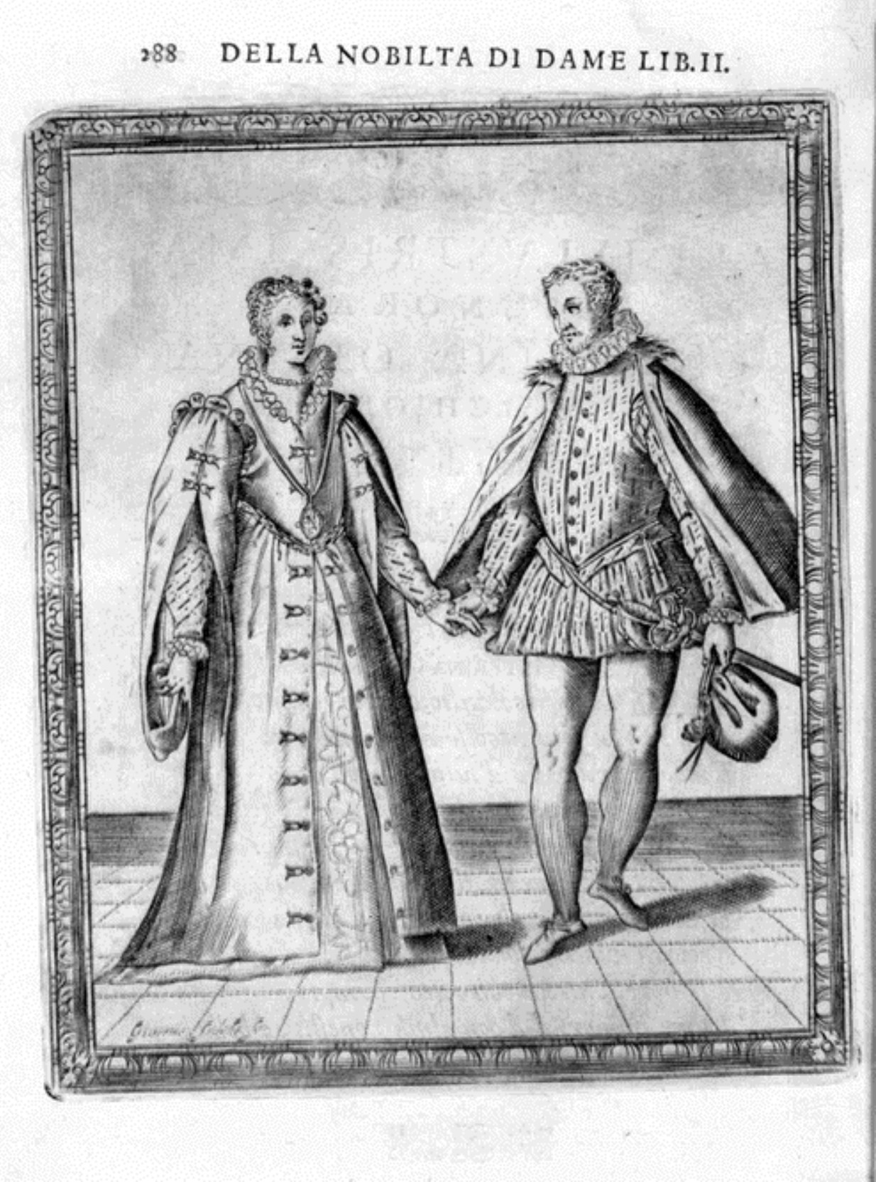 Caroso Nobiltà — Dance Plate (plate 34) by Fabritio Caroso da Sermoneta