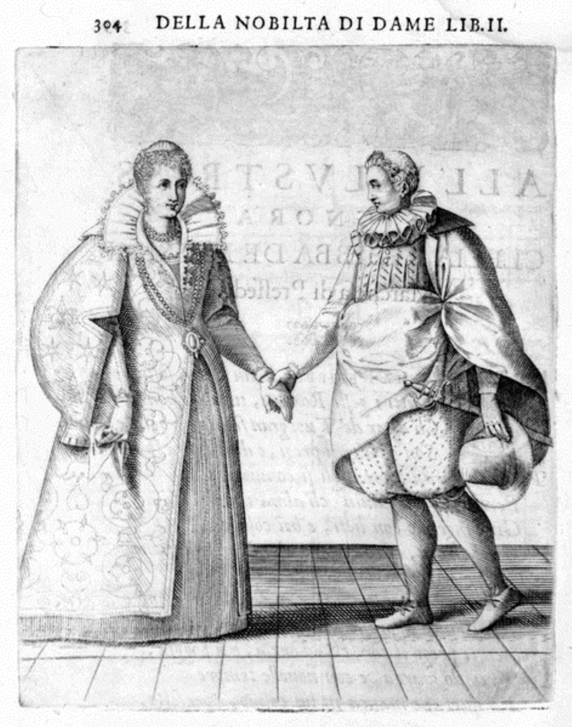 Caroso Nobiltà — Dance Plate (plate 36) by Fabritio Caroso da Sermoneta