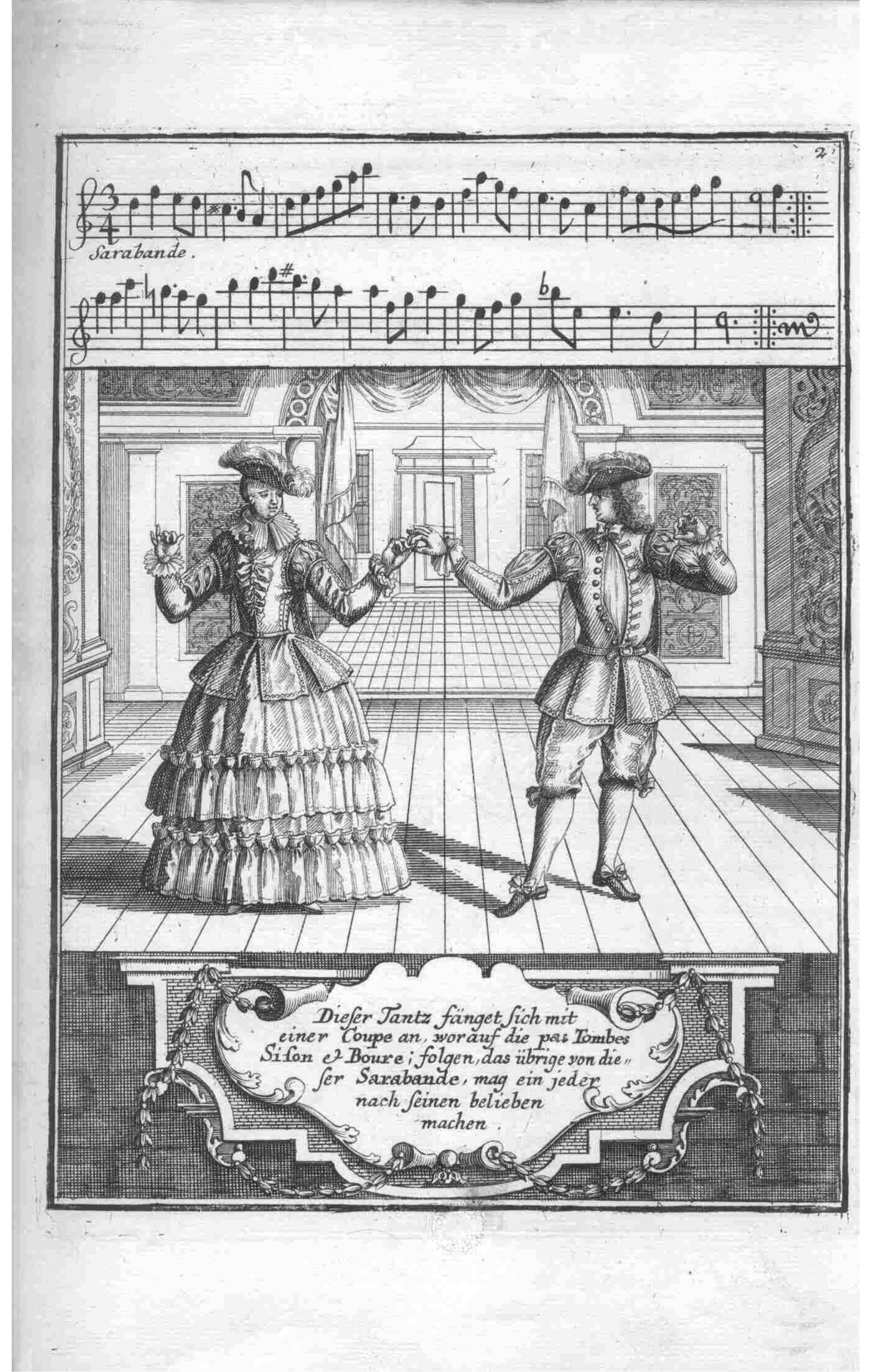 Courtly Couple — Plate 1 by Gregorio Lambranzi