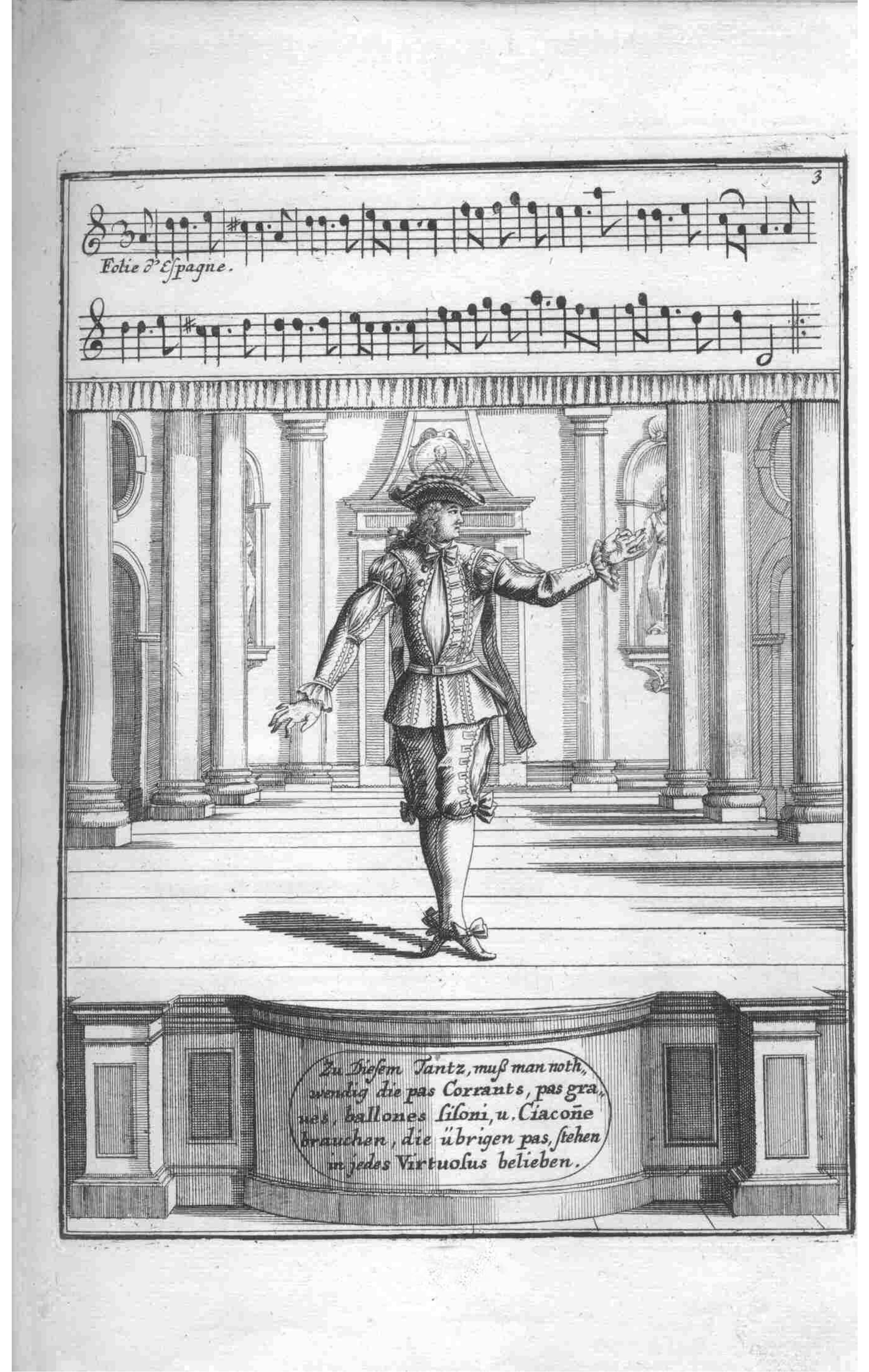 Solo Dancer — Plate 2 by Gregorio Lambranzi