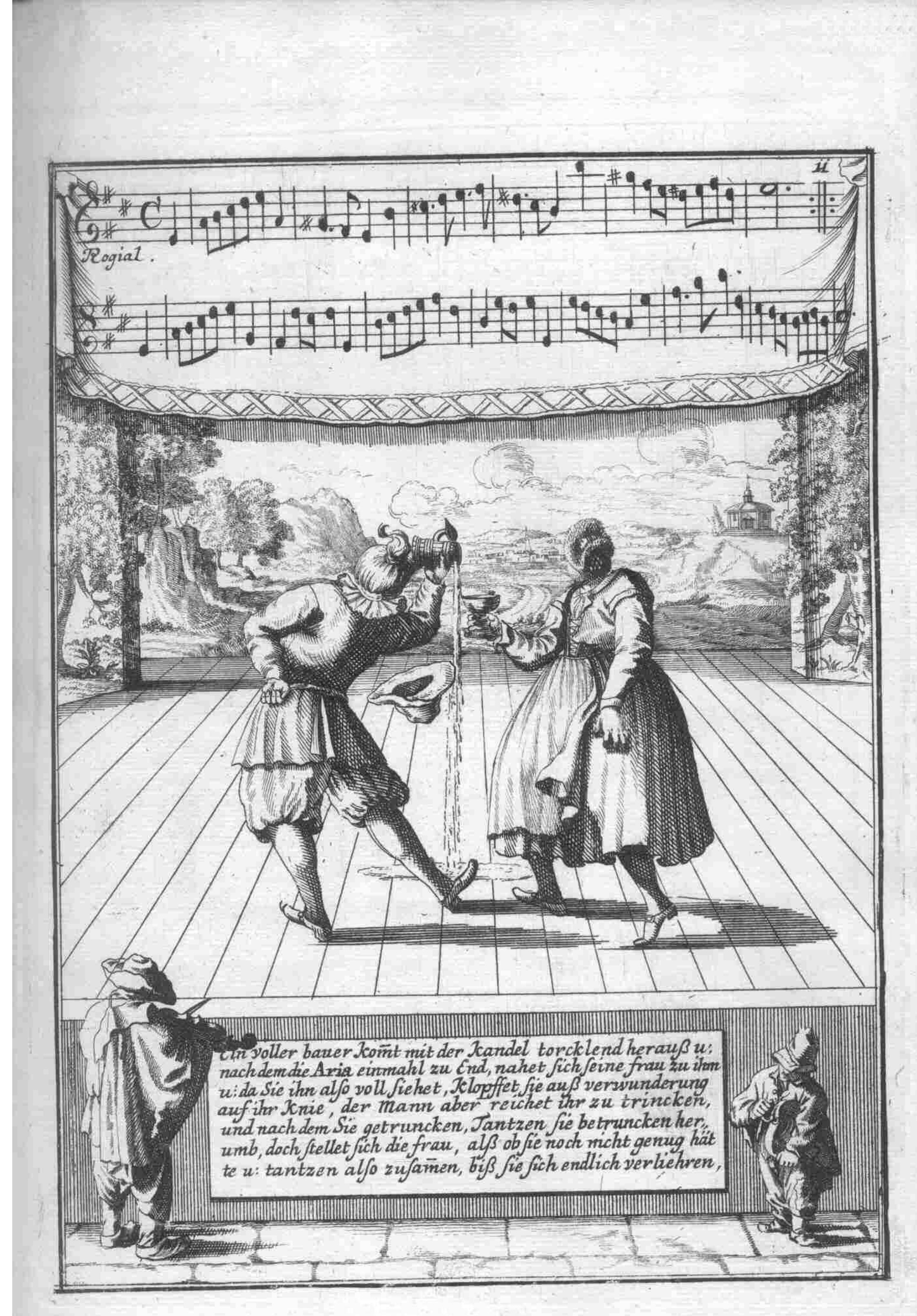 Combat/Duel — Plate 10 by Gregorio Lambranzi