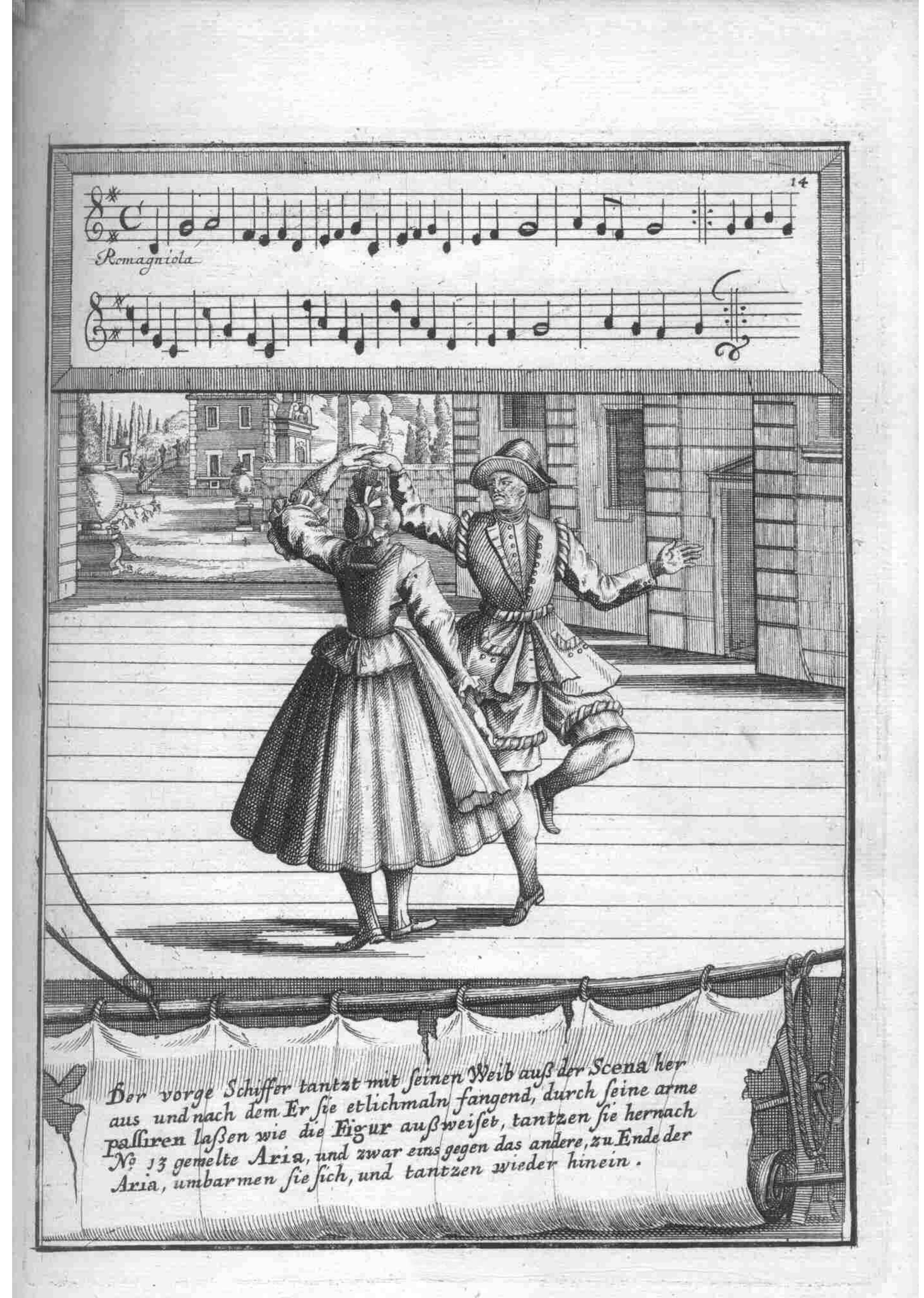 Courtly Couple — Plate 13 by Gregorio Lambranzi