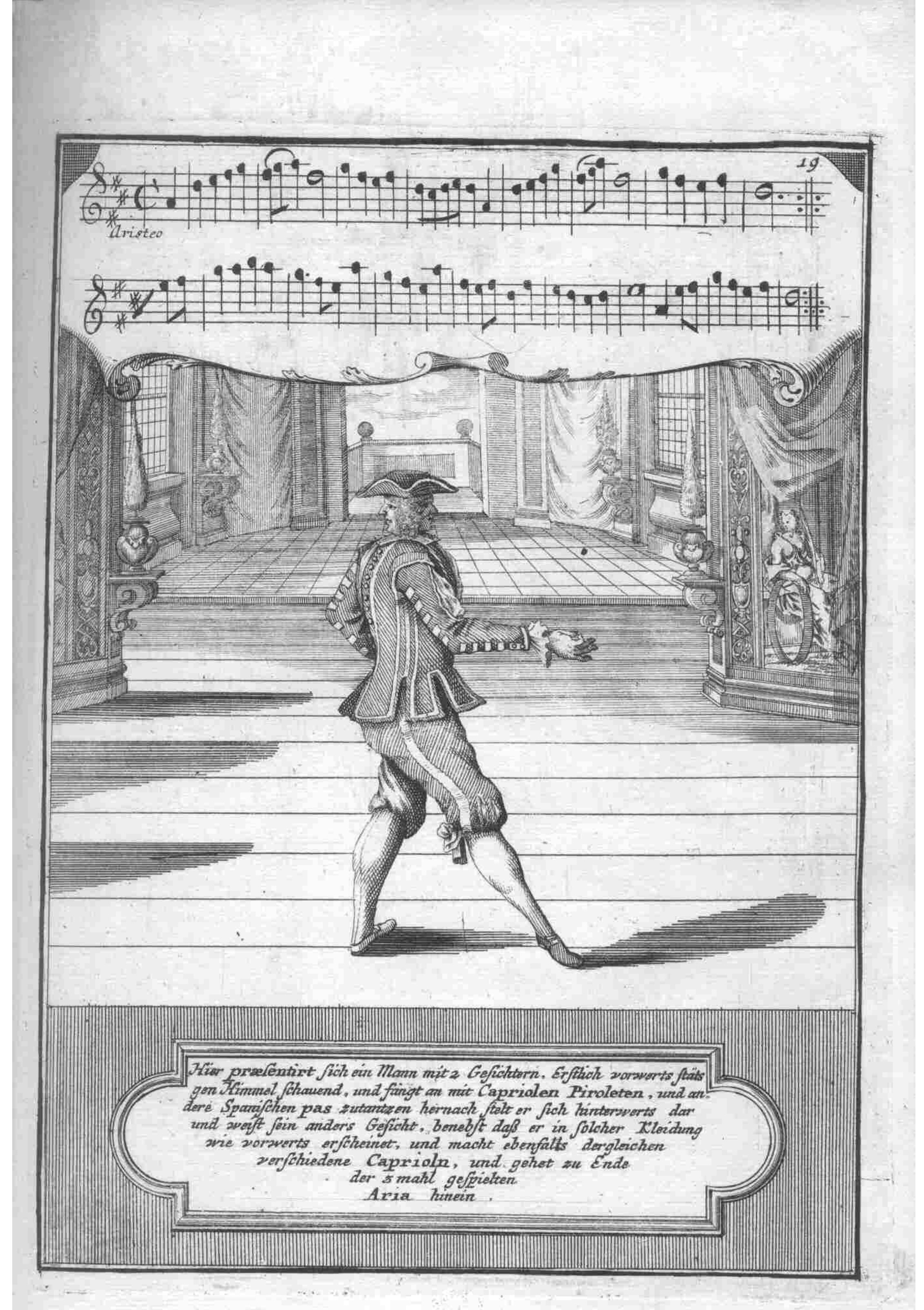Solo Dancer — Plate 18 by Gregorio Lambranzi