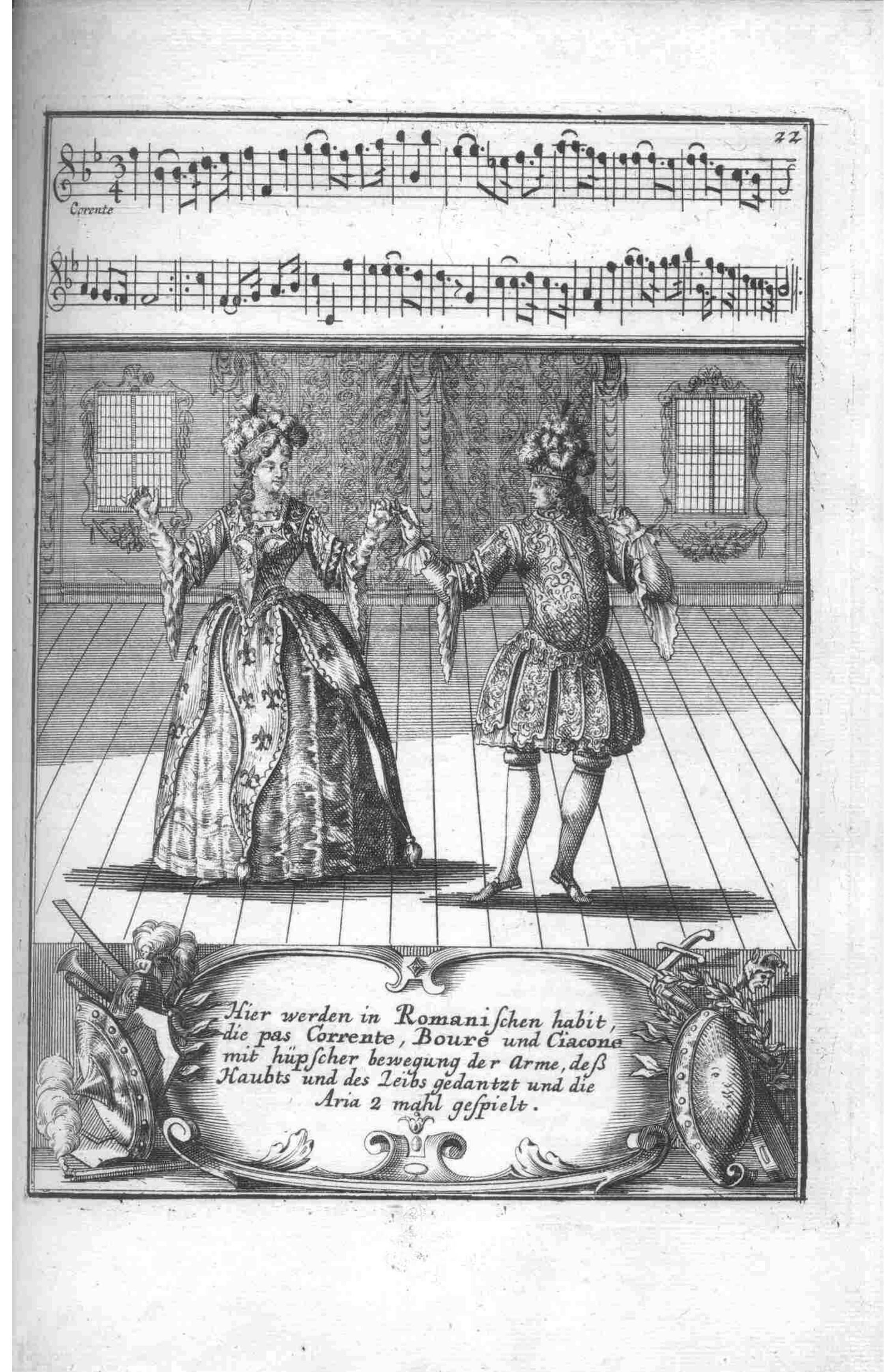 Courtly Couple — Plate 21 by Gregorio Lambranzi