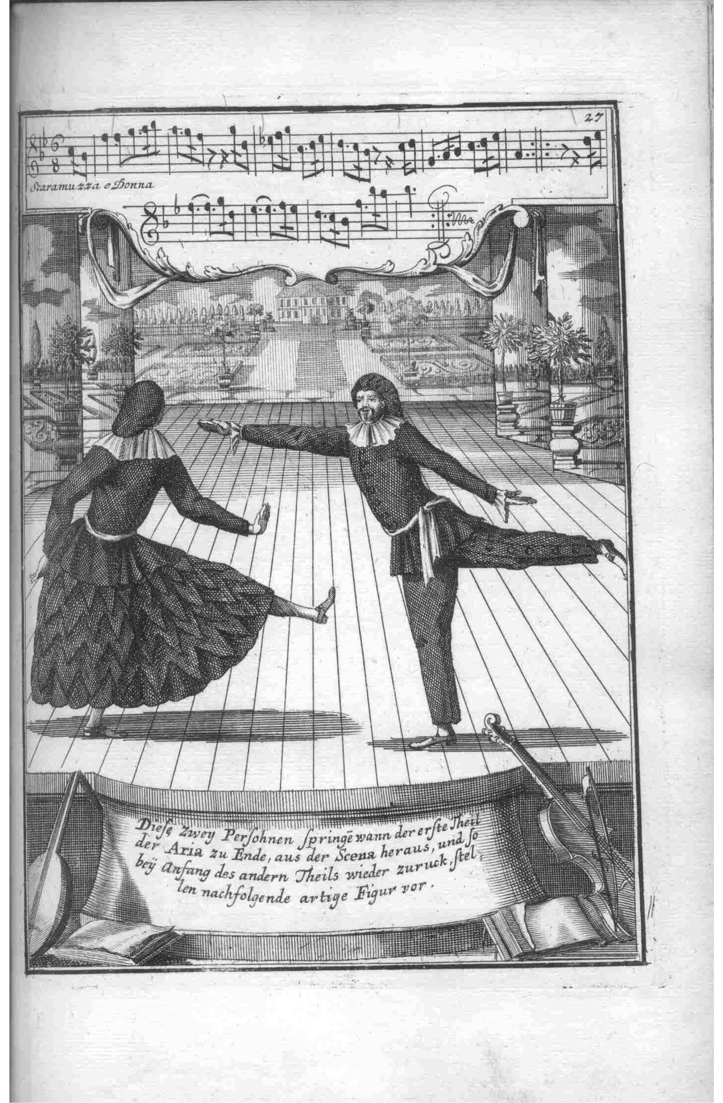 Solo Dancer — Plate 26 by Gregorio Lambranzi