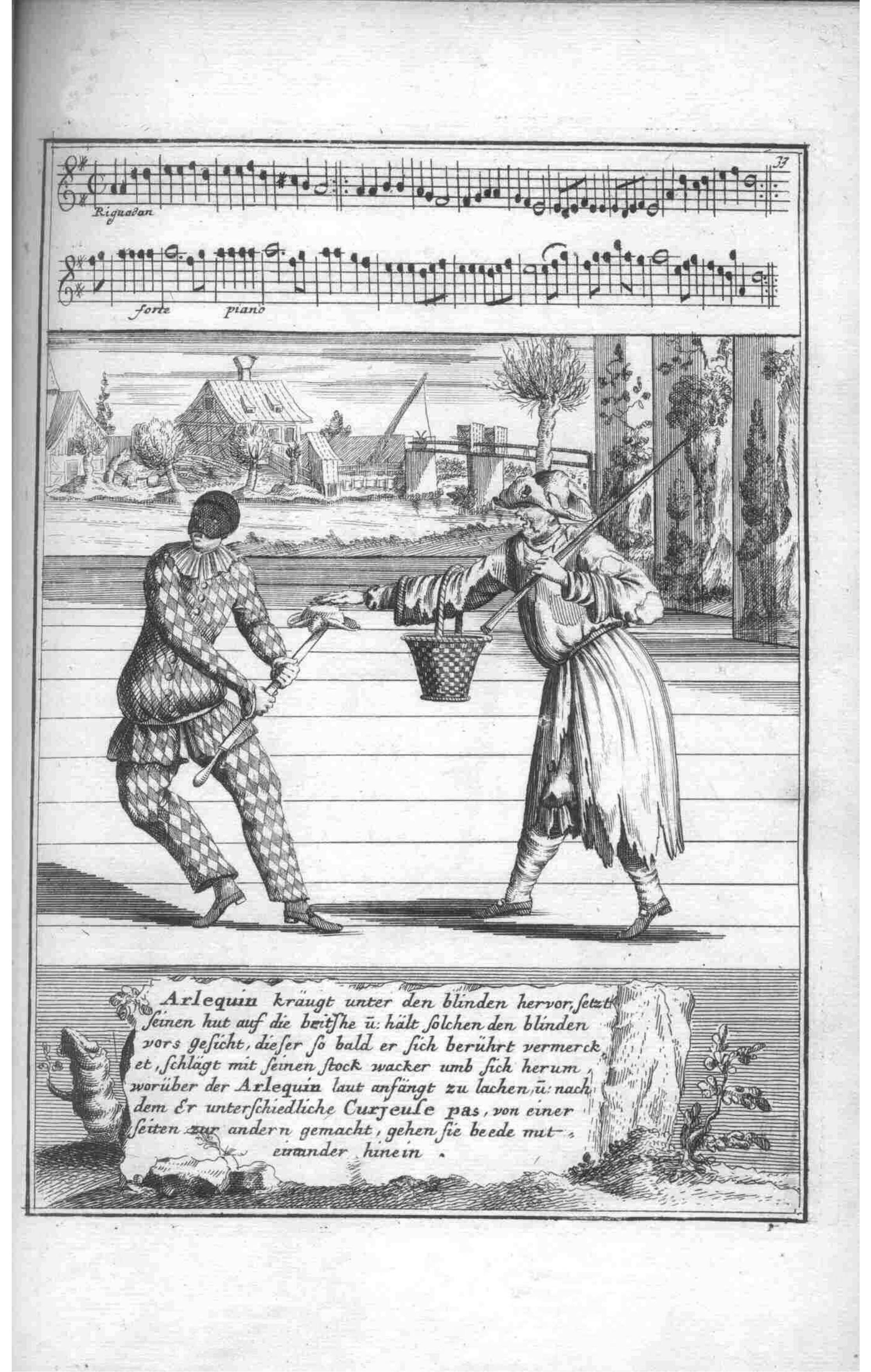 Courtly Couple — Plate 32 by Gregorio Lambranzi