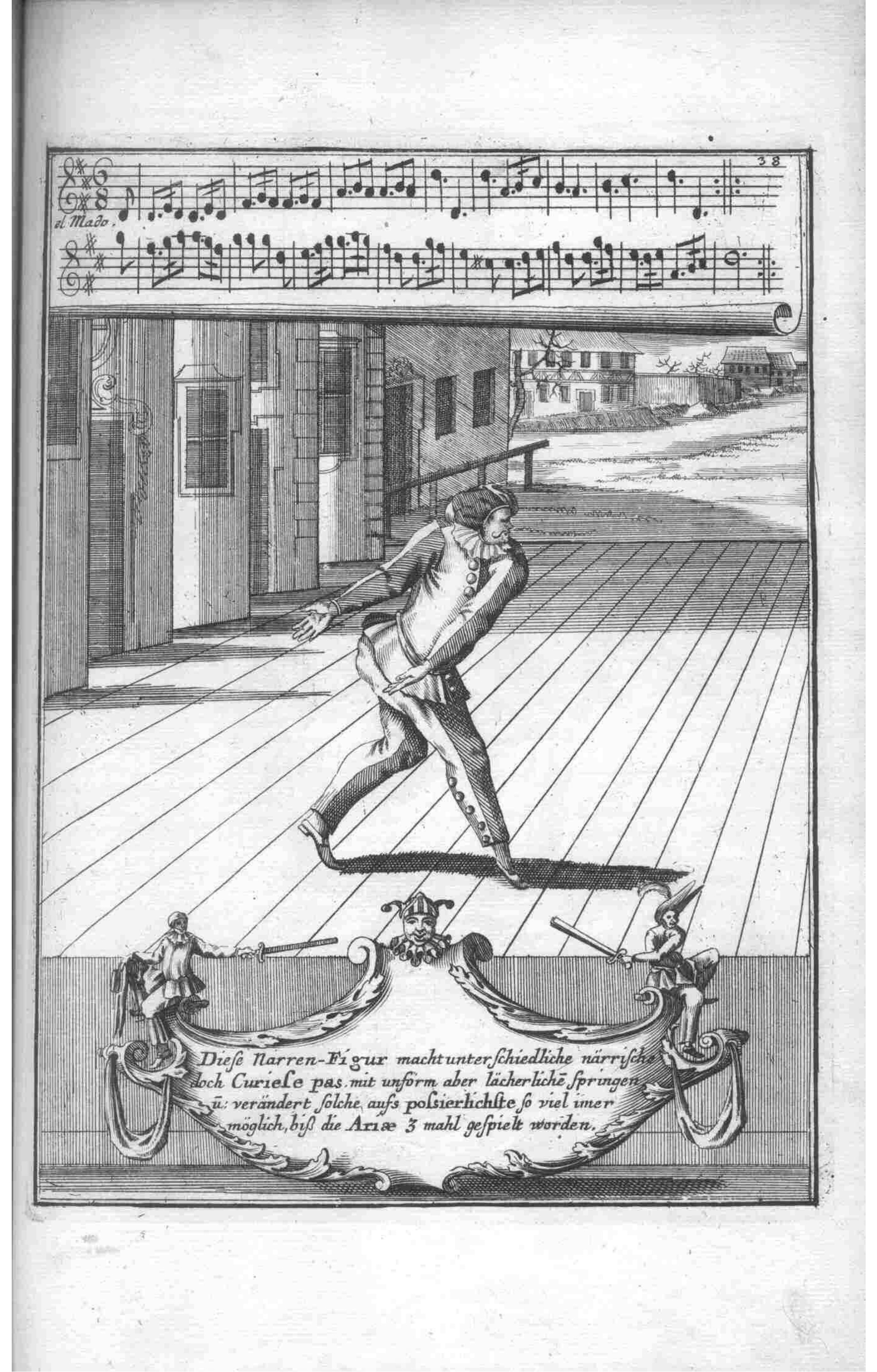 Solo Dancer — Plate 37 by Gregorio Lambranzi