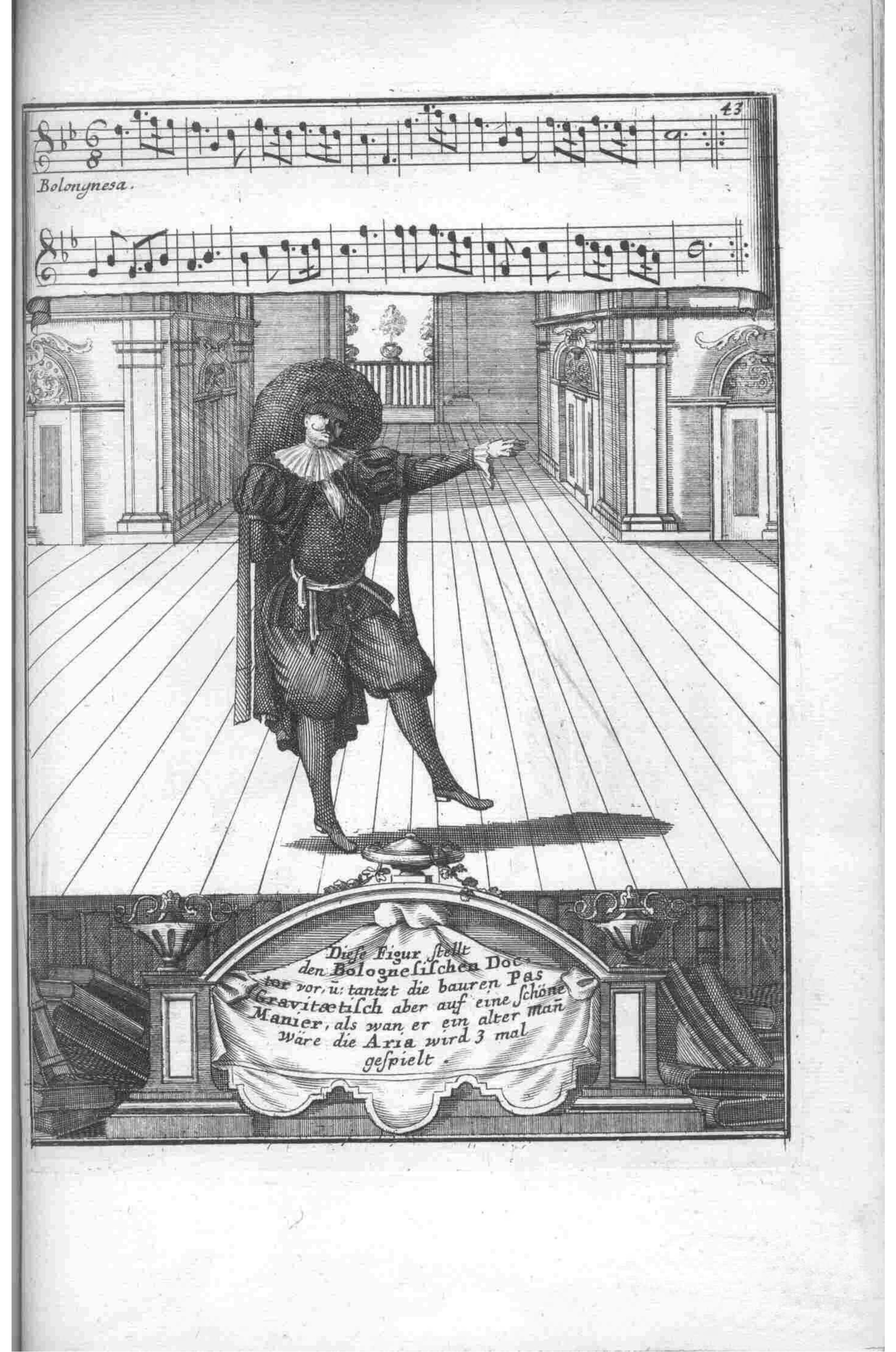 Solo Dancer — Plate 42 by Gregorio Lambranzi