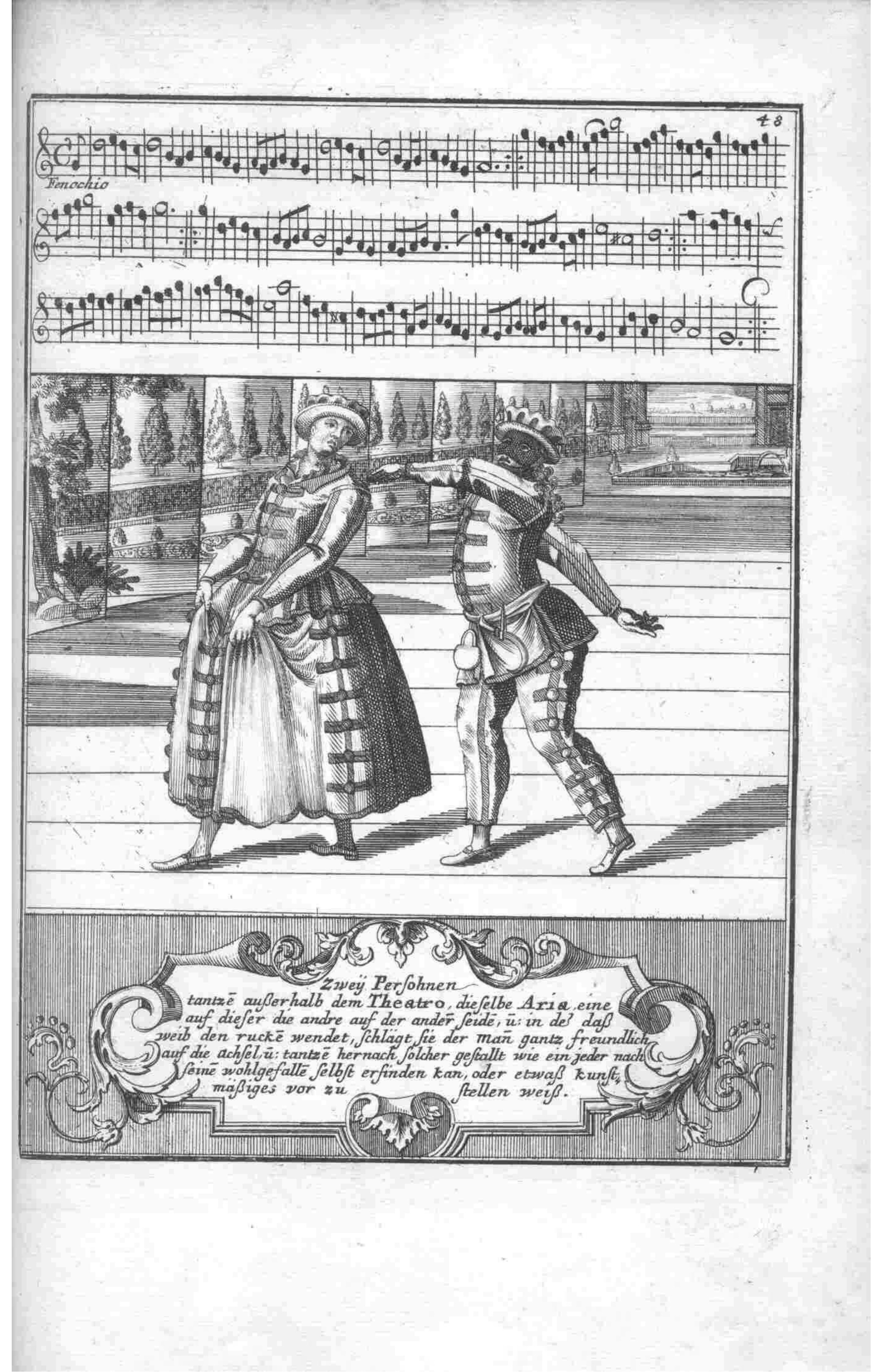Courtly Couple — Plate 47 by Gregorio Lambranzi