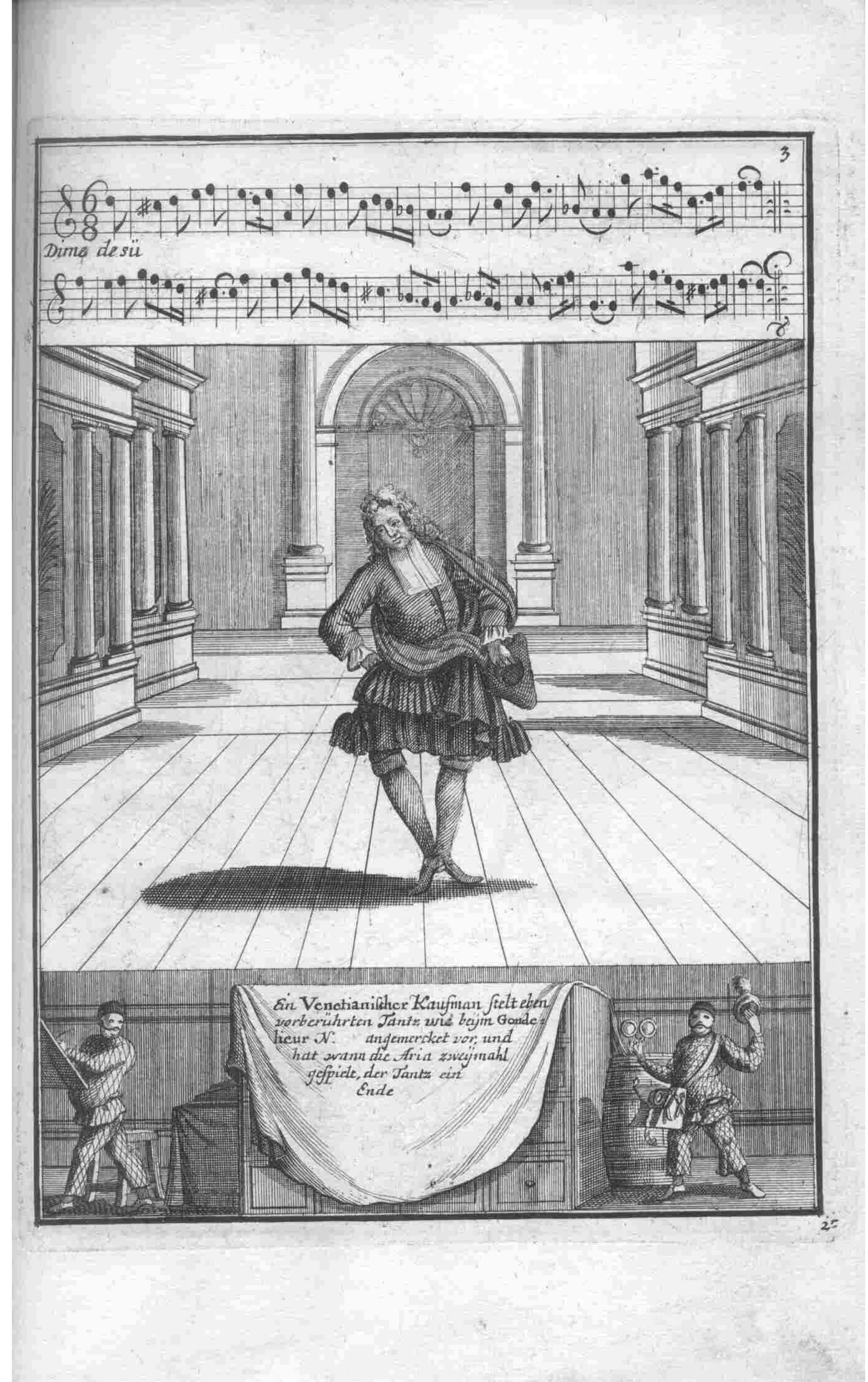 Solo Dancer — Plate 53 by Gregorio Lambranzi