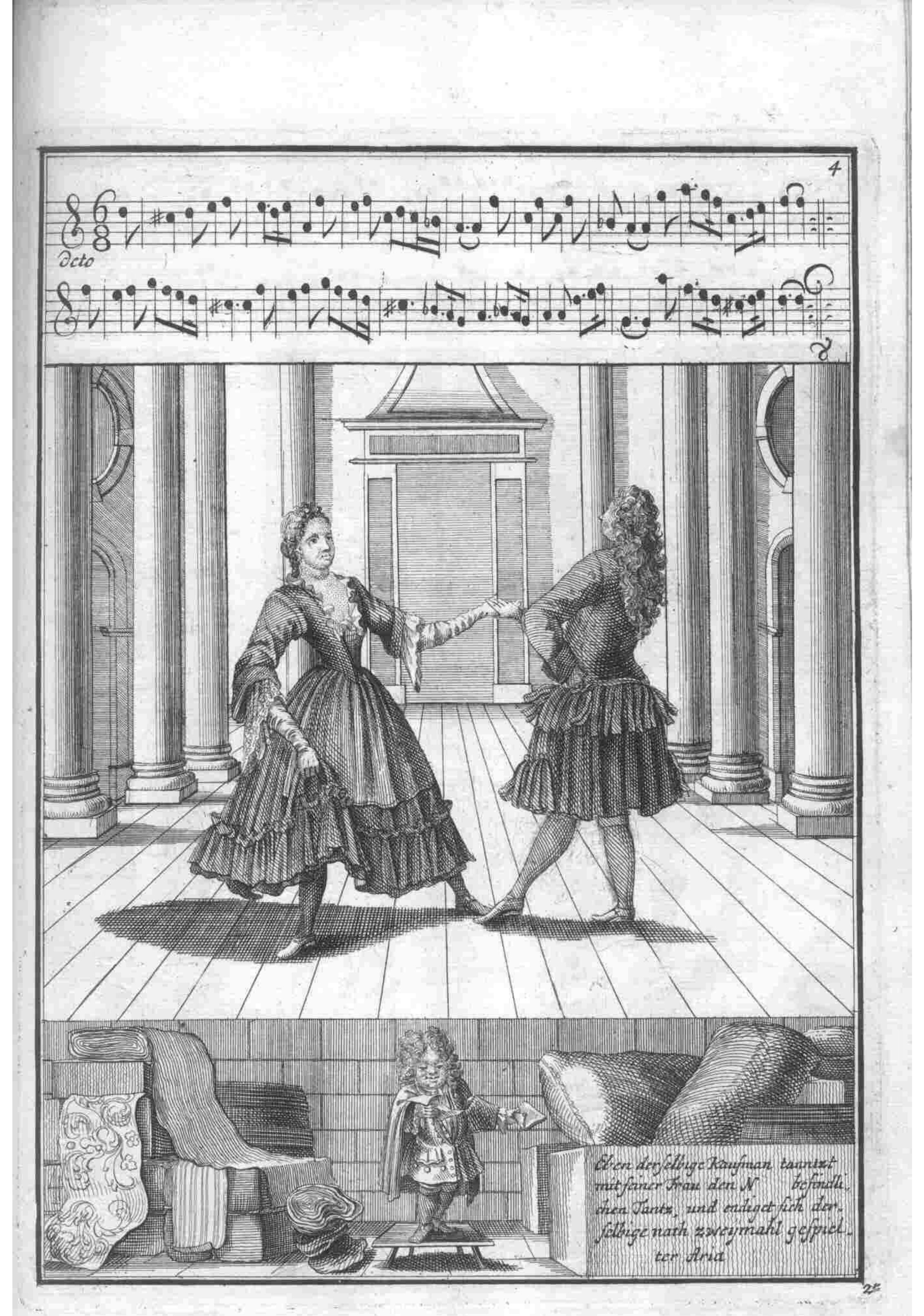 Courtly Couple — Plate 54 by Gregorio Lambranzi