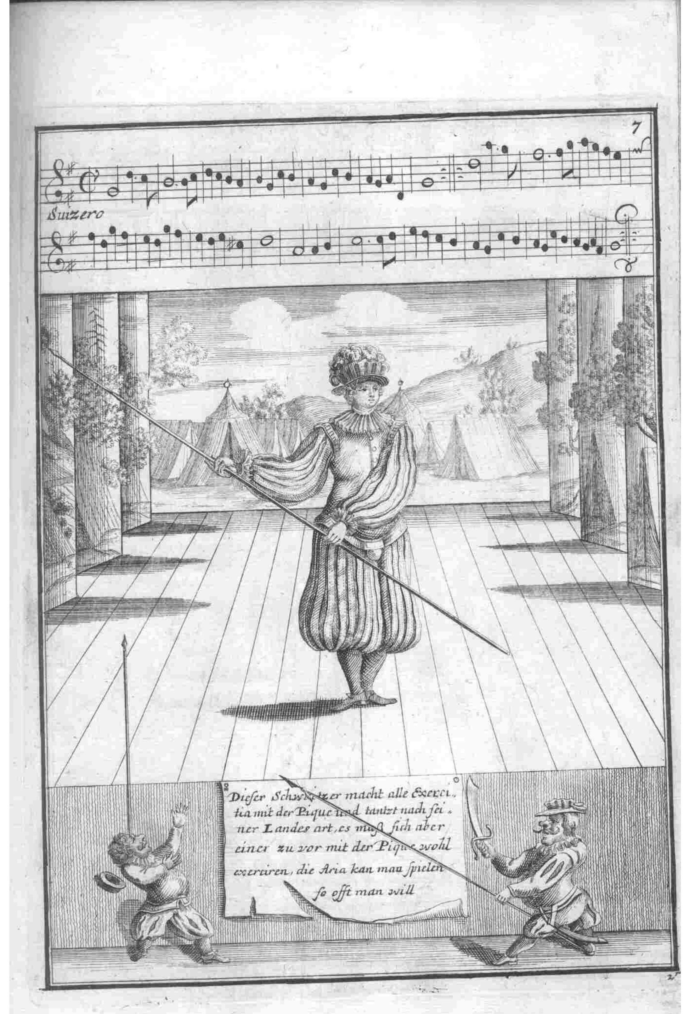 Solo Dancer — Plate 57 by Gregorio Lambranzi